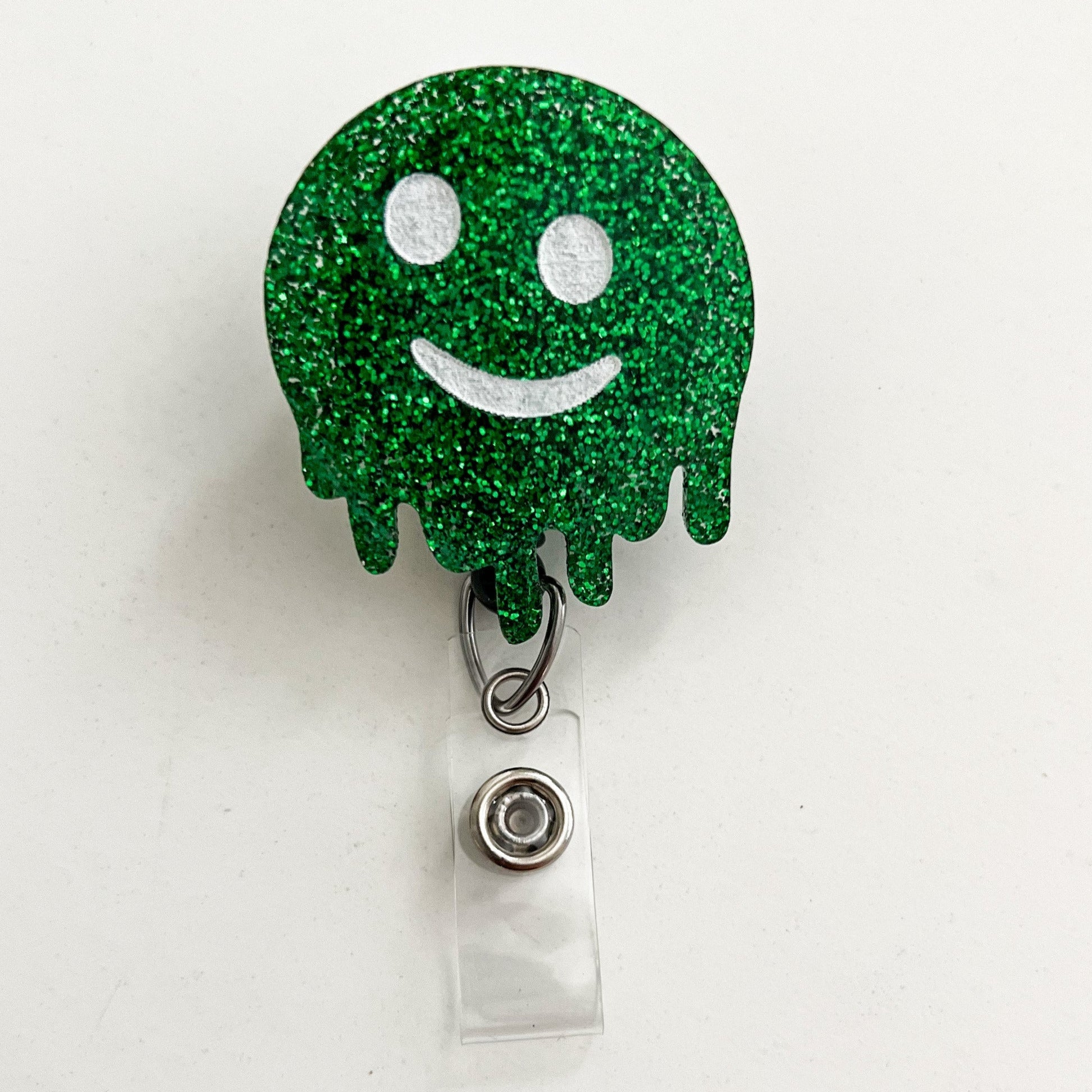 Glitter Badge Reel Topper: Melting Smile