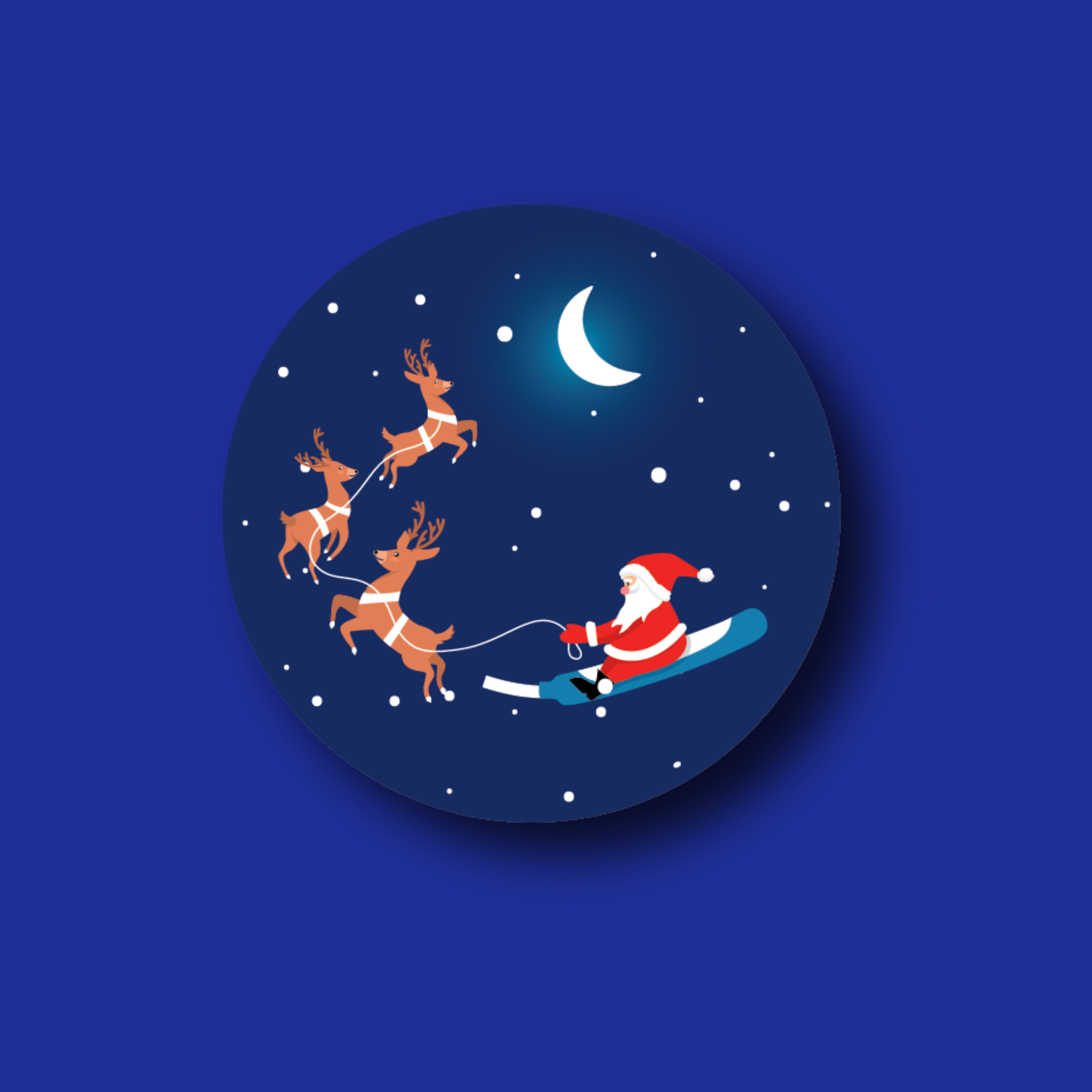 Badge Topper: Santa Sleigh