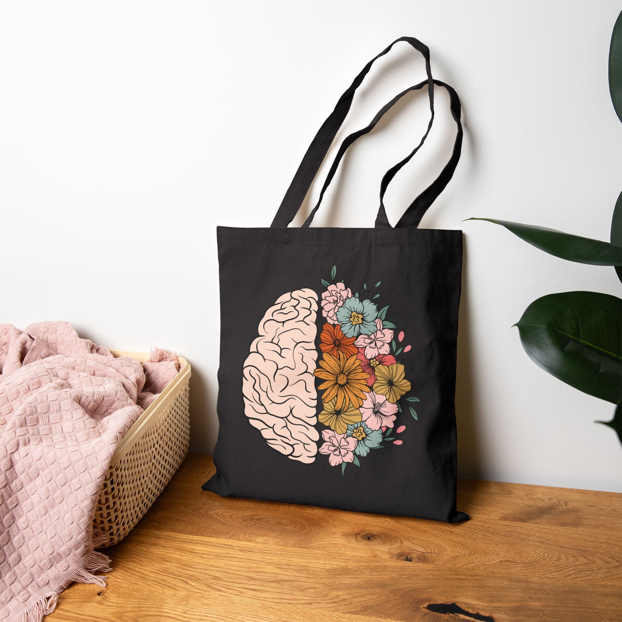 Tote Bag: Floral Brain