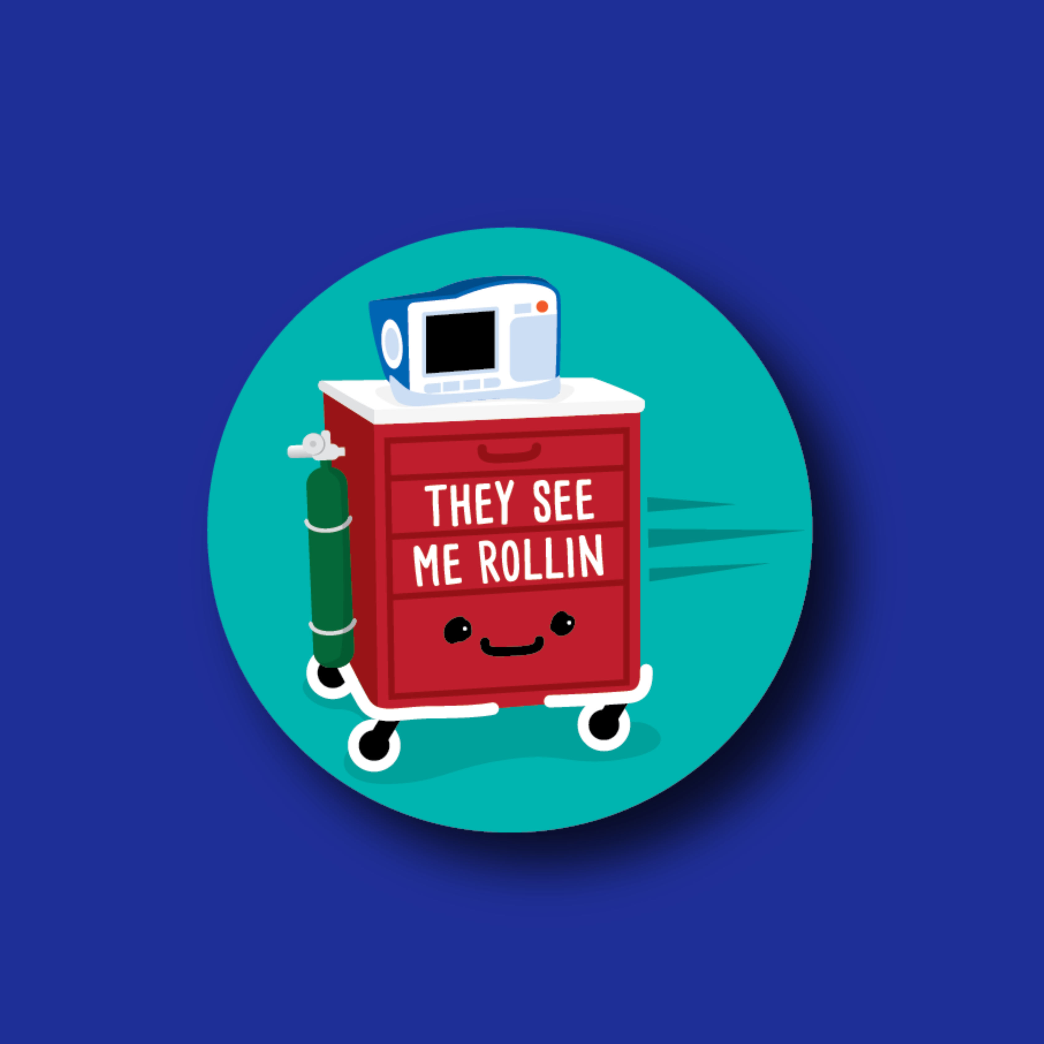 Badge Topper: They See Me Rollin