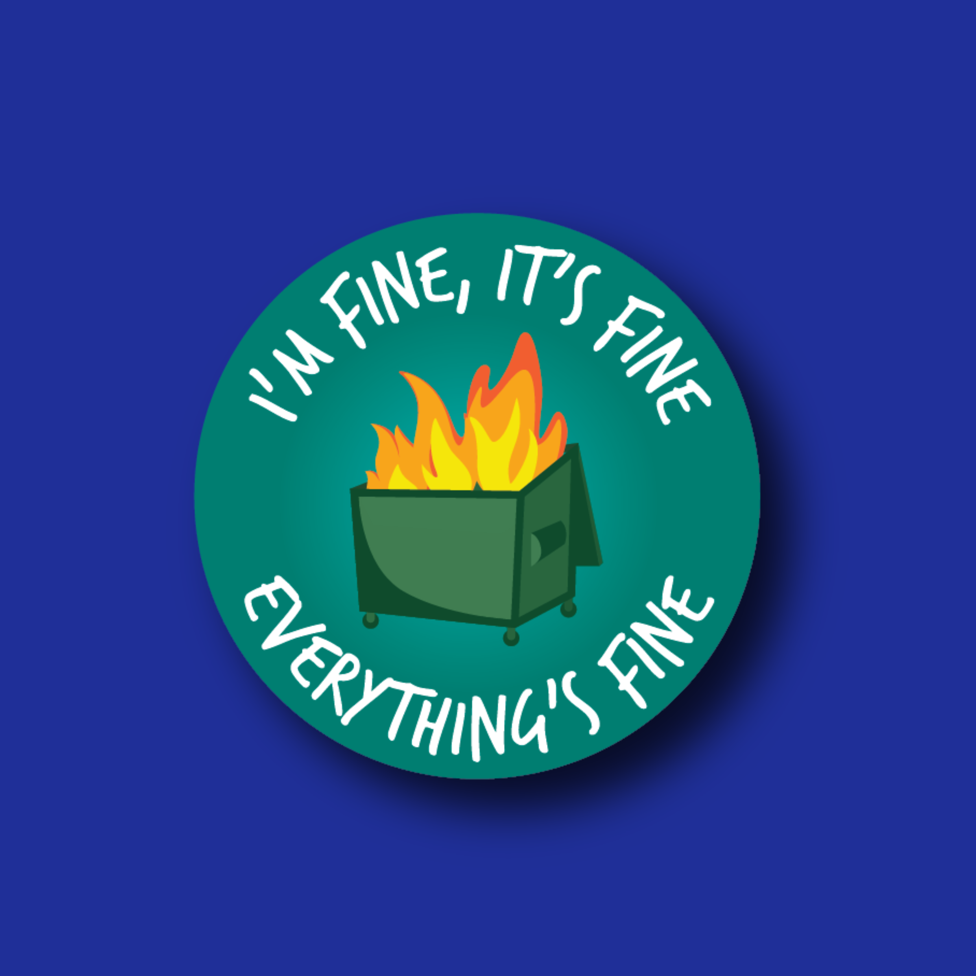 Badge Topper: Dumpster Fire Dark Green