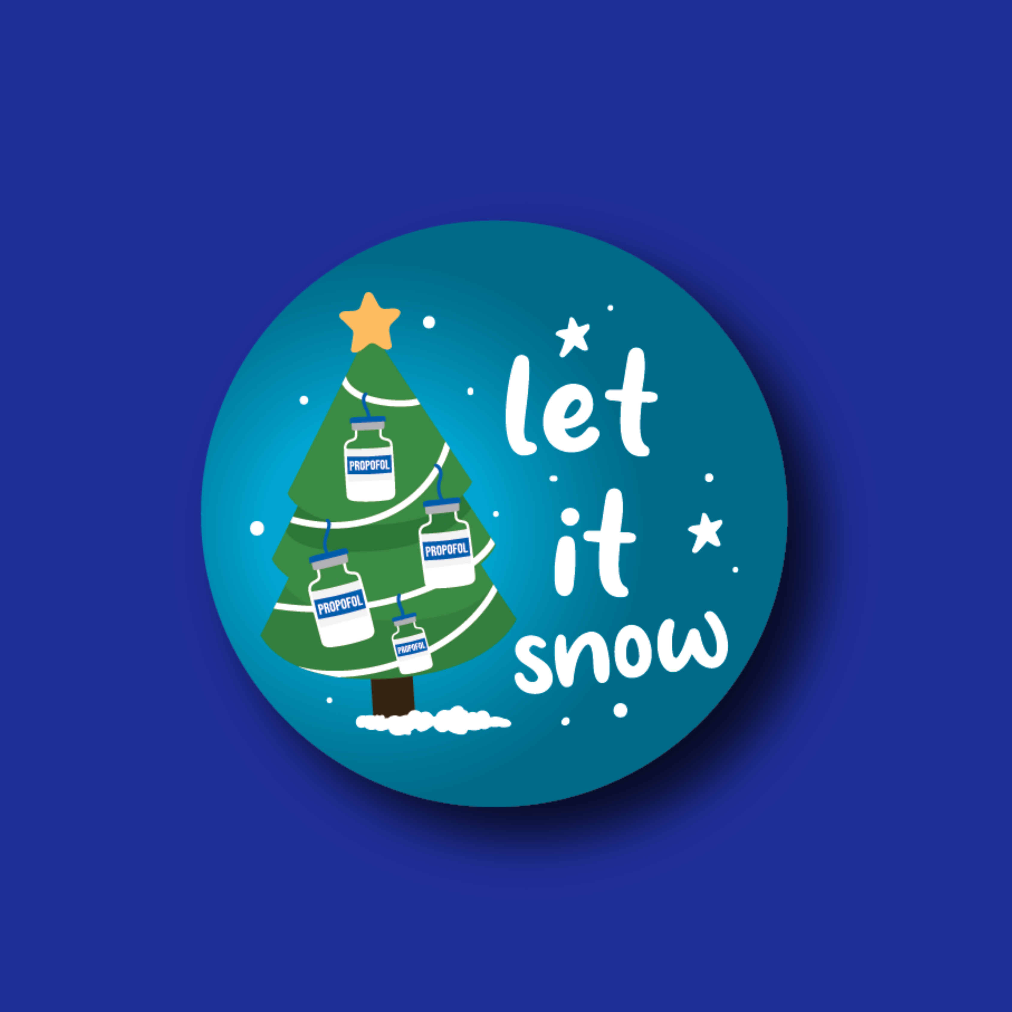 Badge Topper: Let it Snow Propofol Christmas Tree