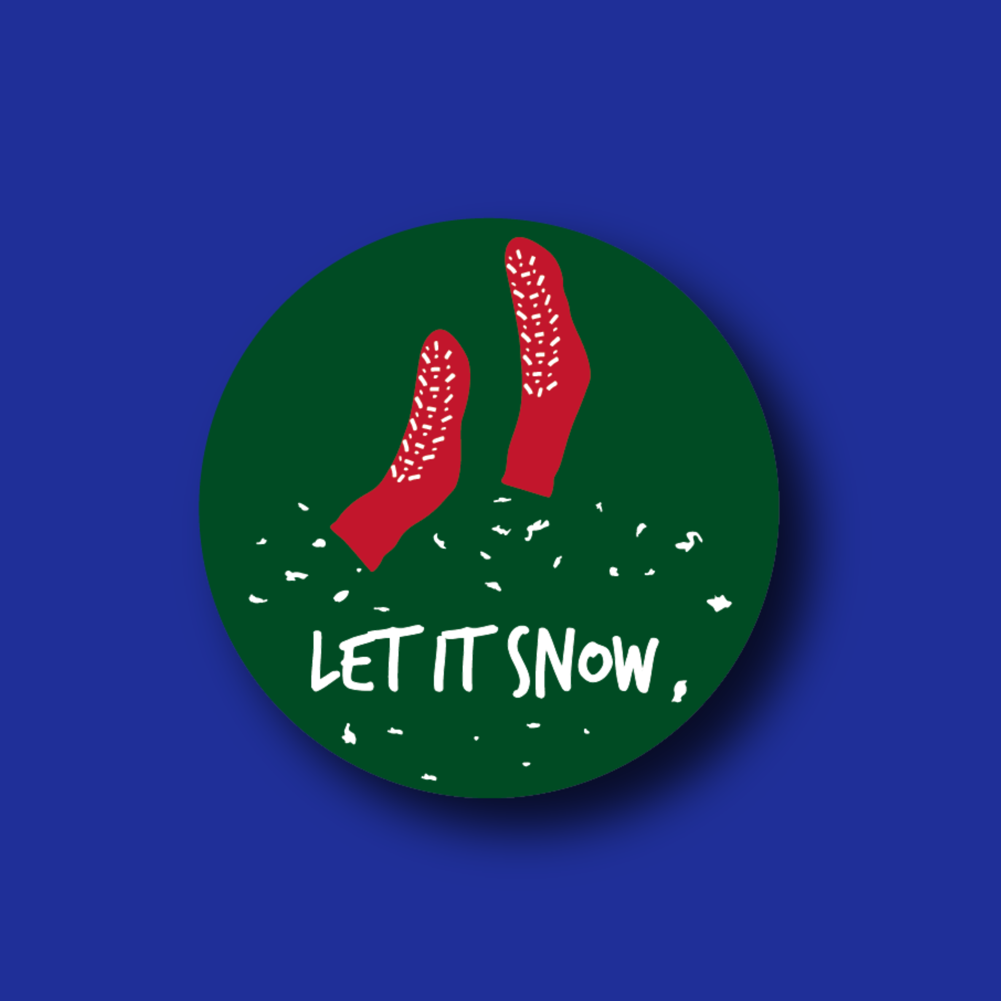 Badge Topper: Let It Snow Green