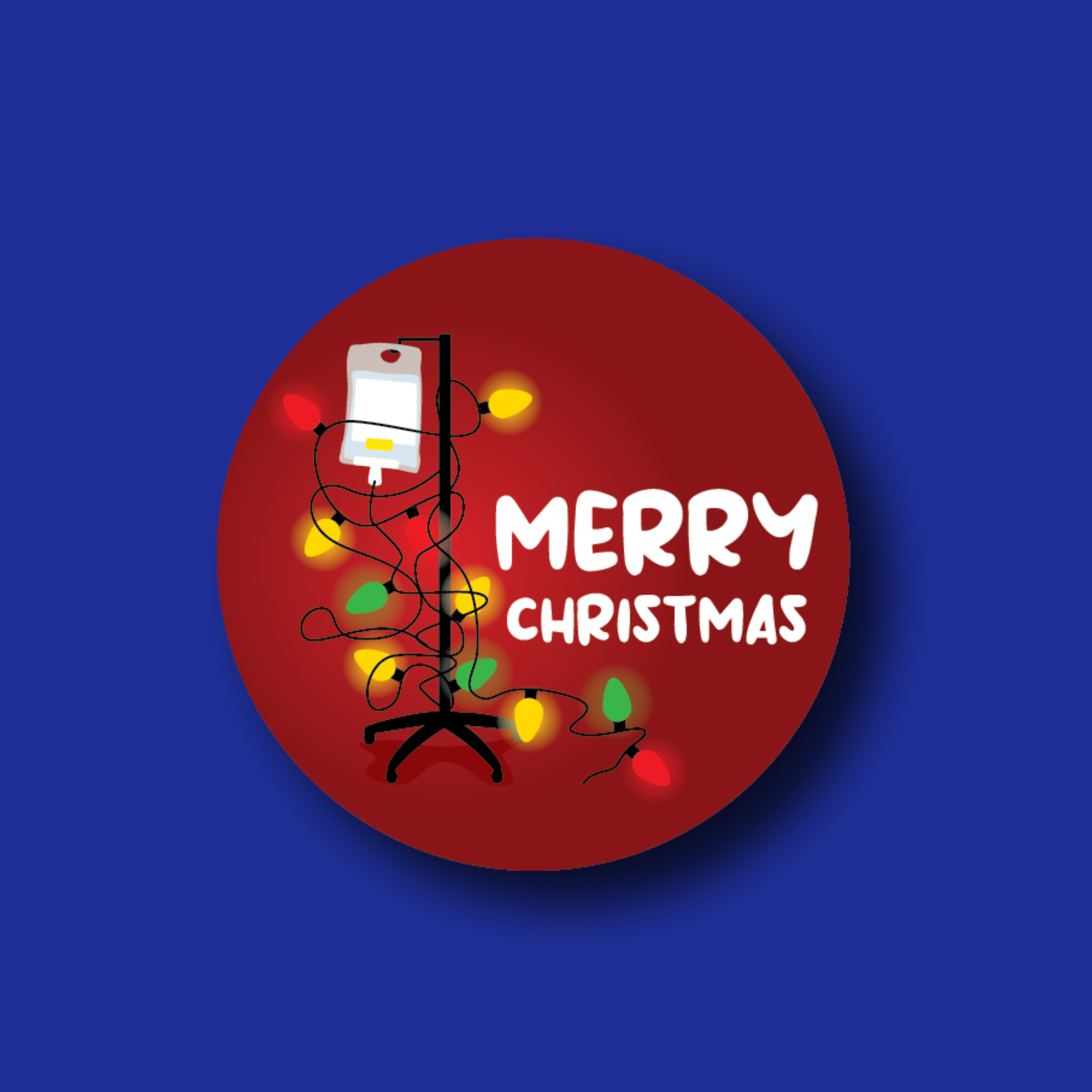 Badge Topper: Merry Christmas Tangled Lines