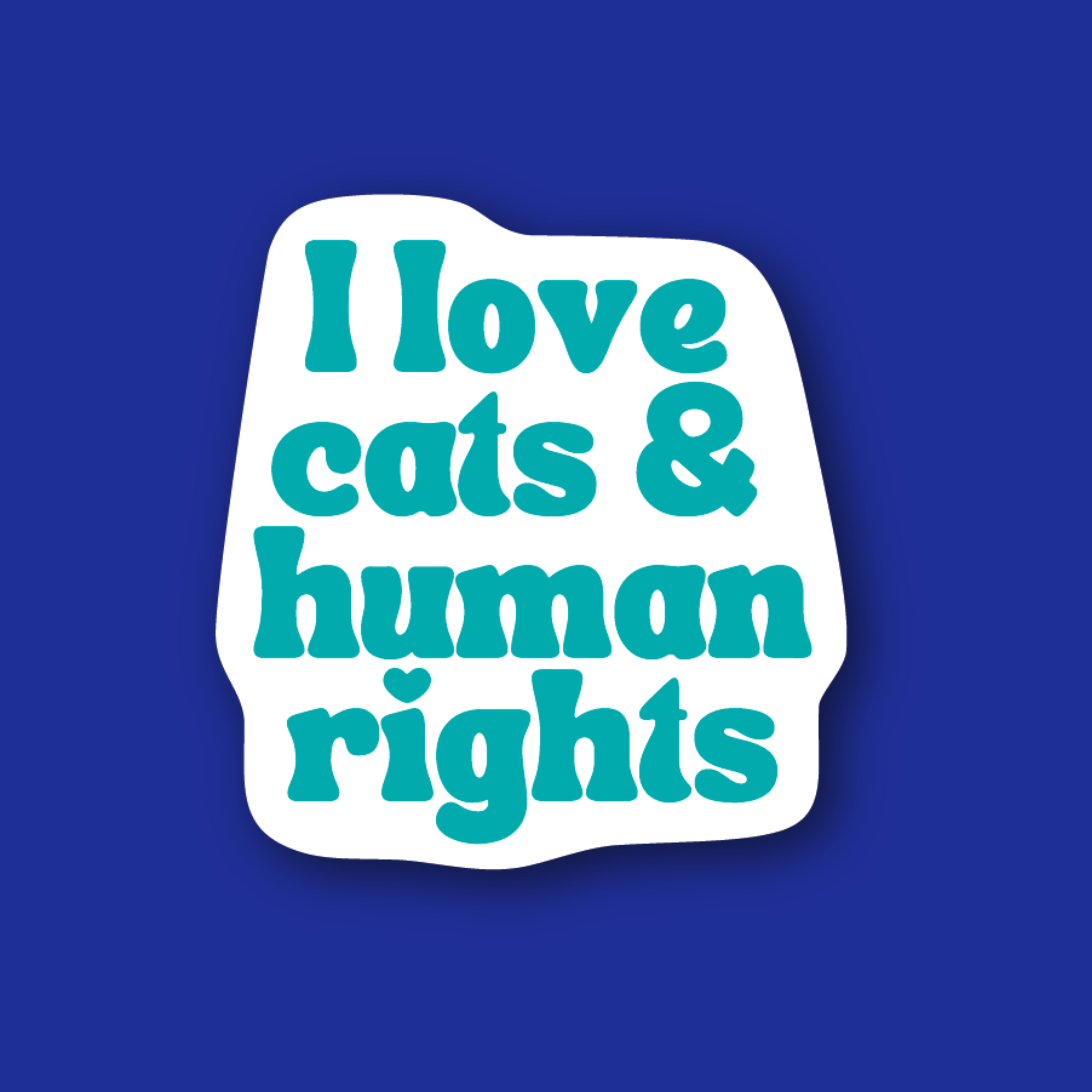 Badge Topper: I love cats & human rights