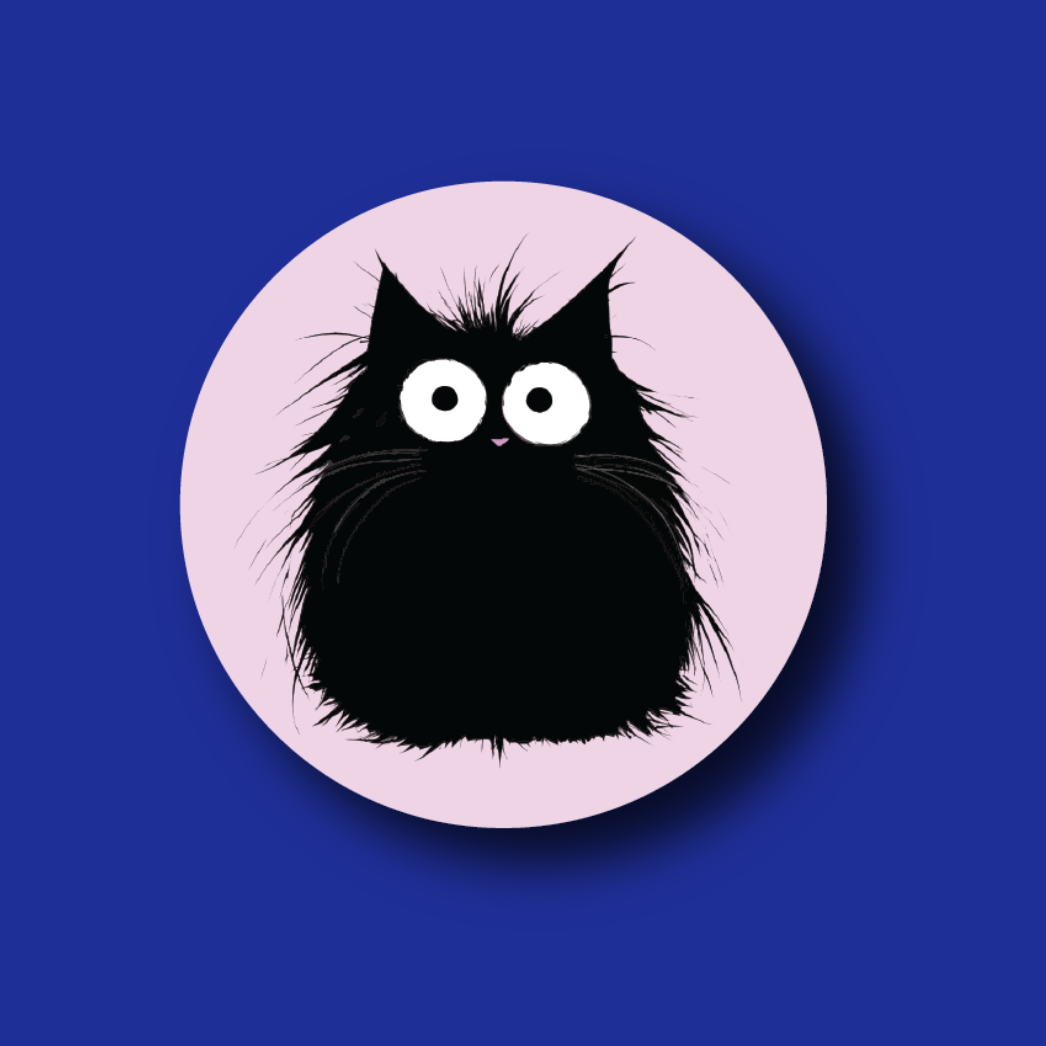 Badge Topper: Frazzled cat