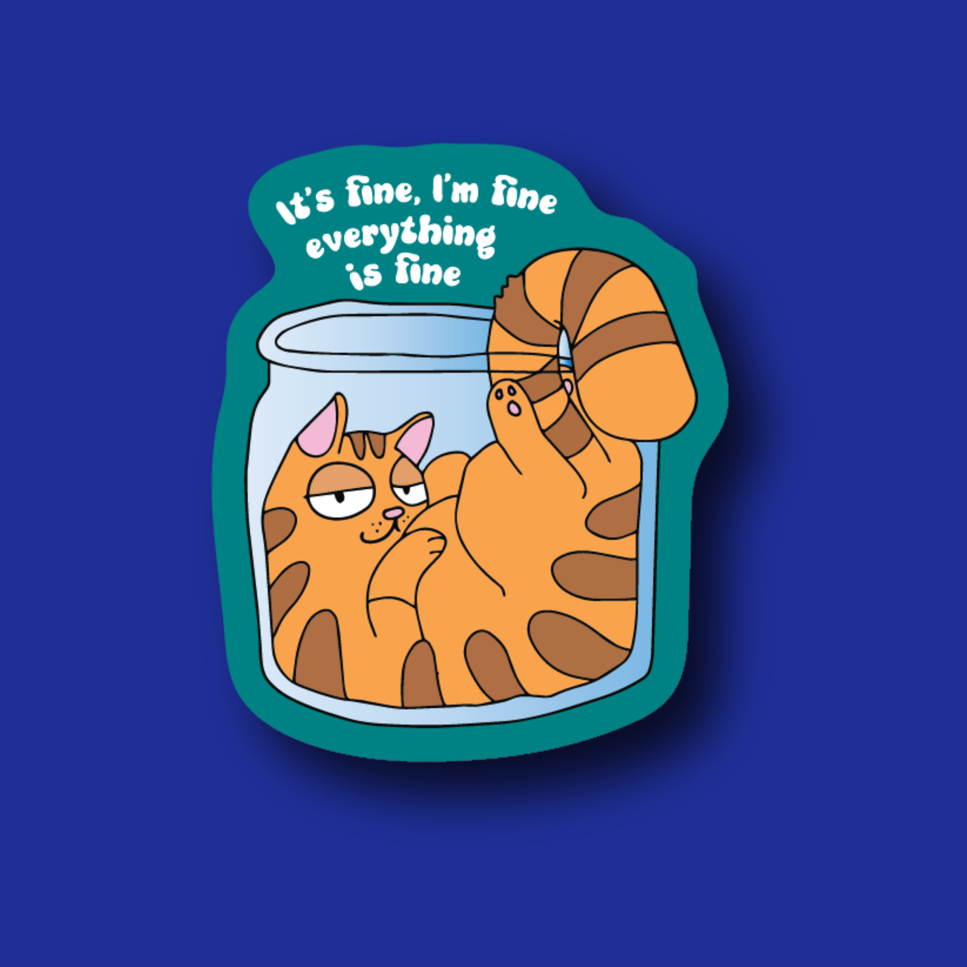 Badge Topper: It's fine cat