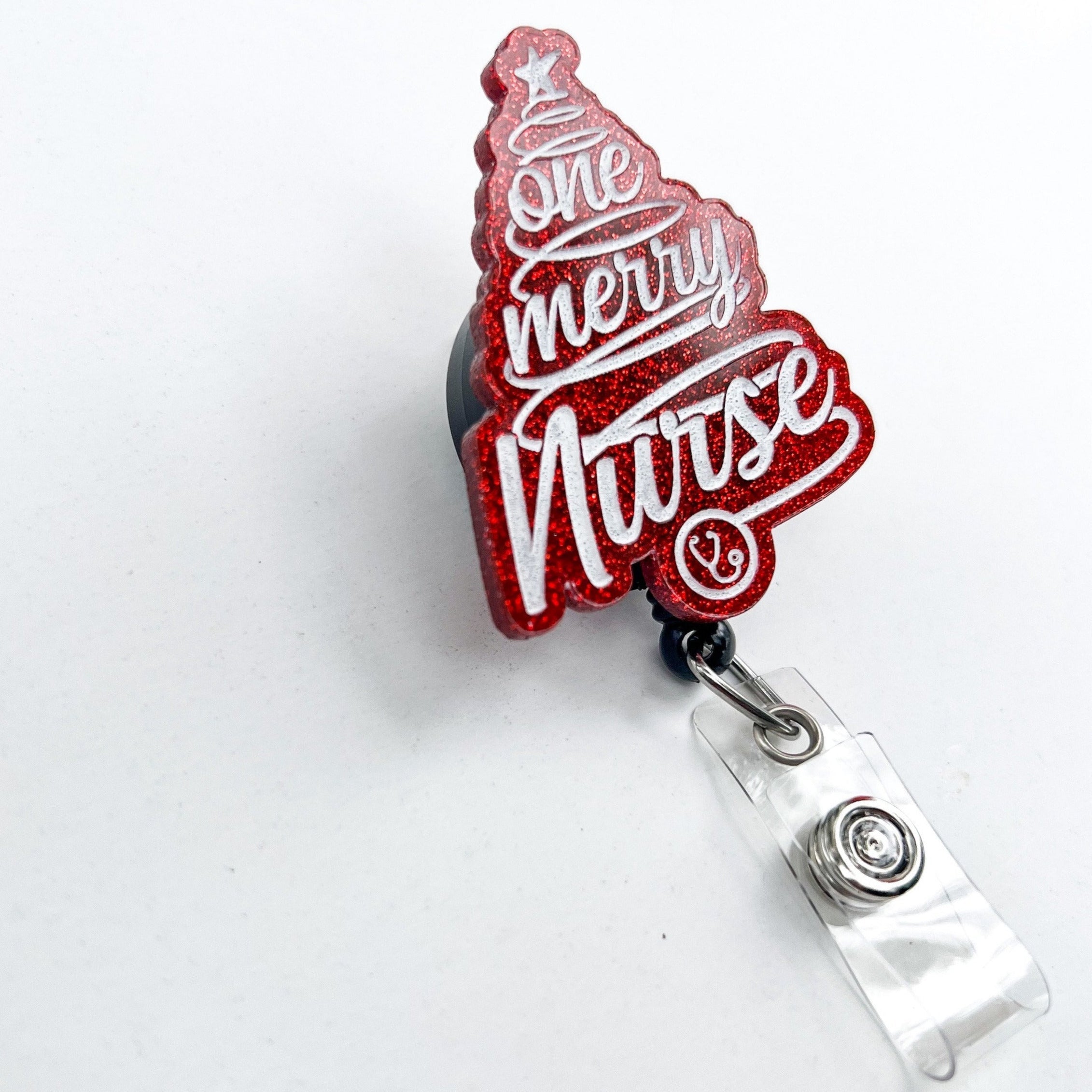 Glitter Badge Reel Topper: One Merry Nurse