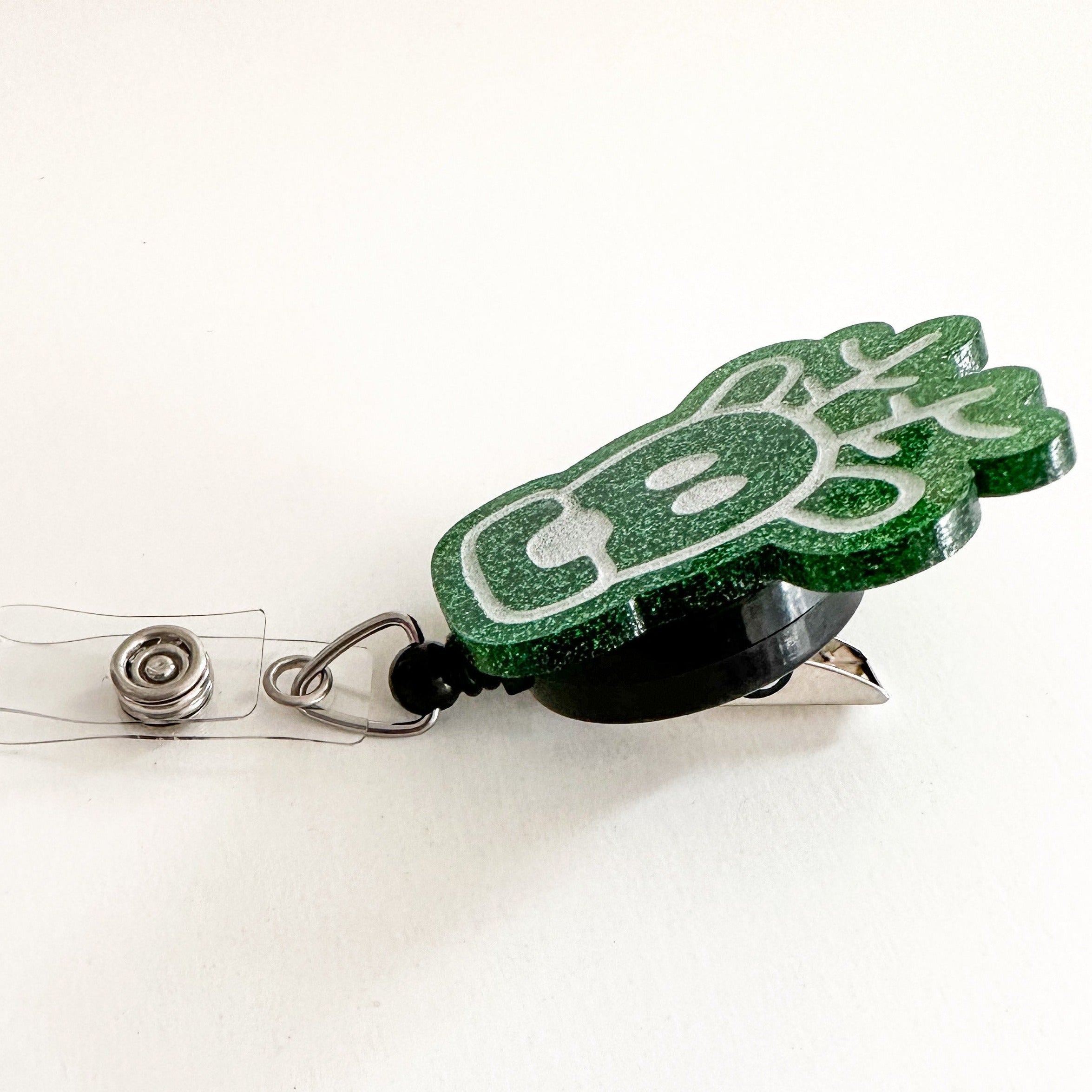 Glitter Badge Reel Topper: Reindeer