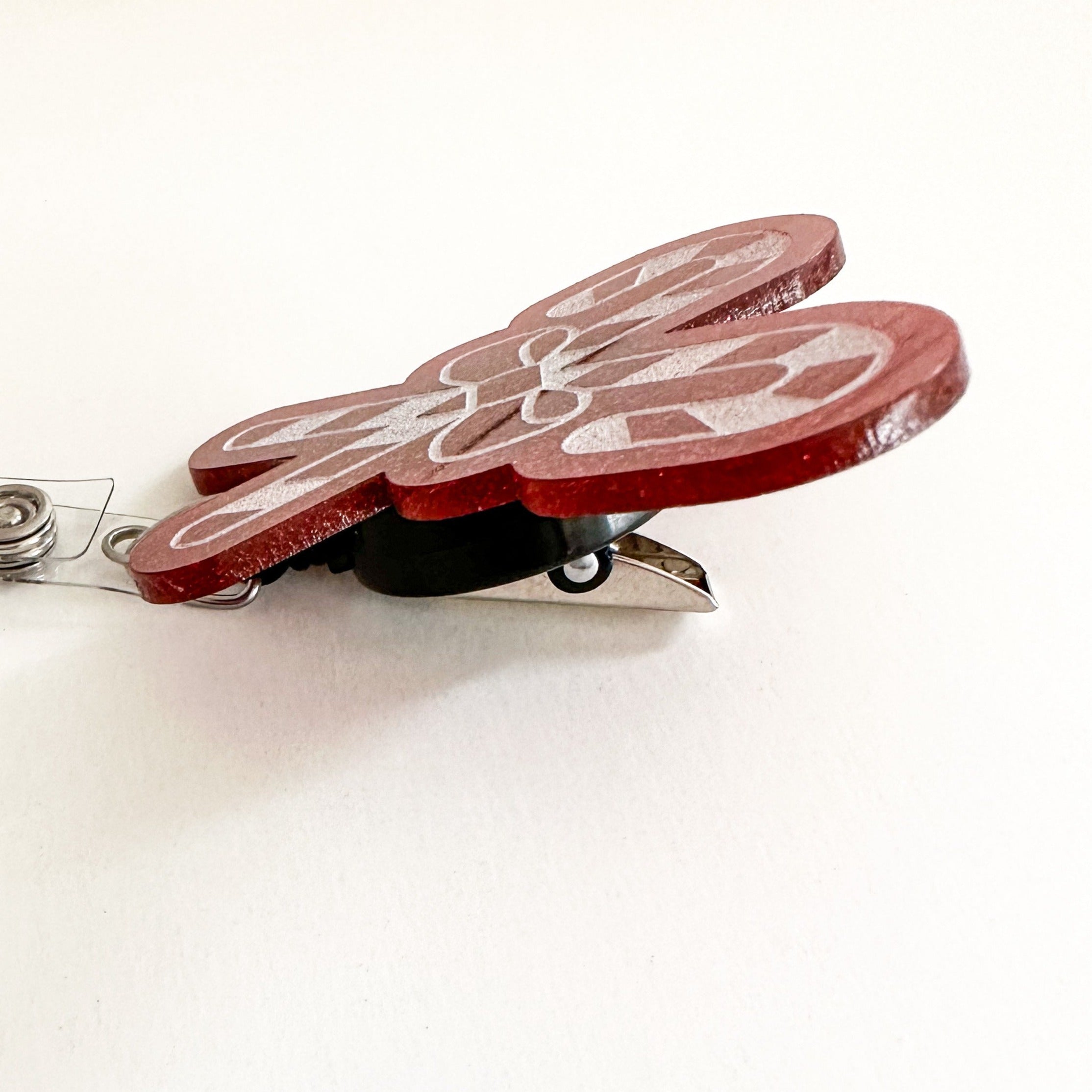 Glitter Badge Reel Topper: Candy Cane