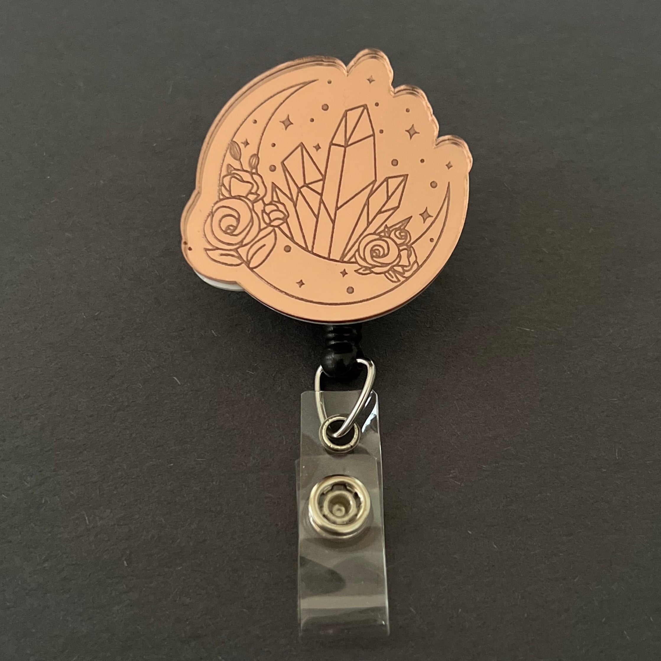 Mirrored Badge Reel Topper: Celestial