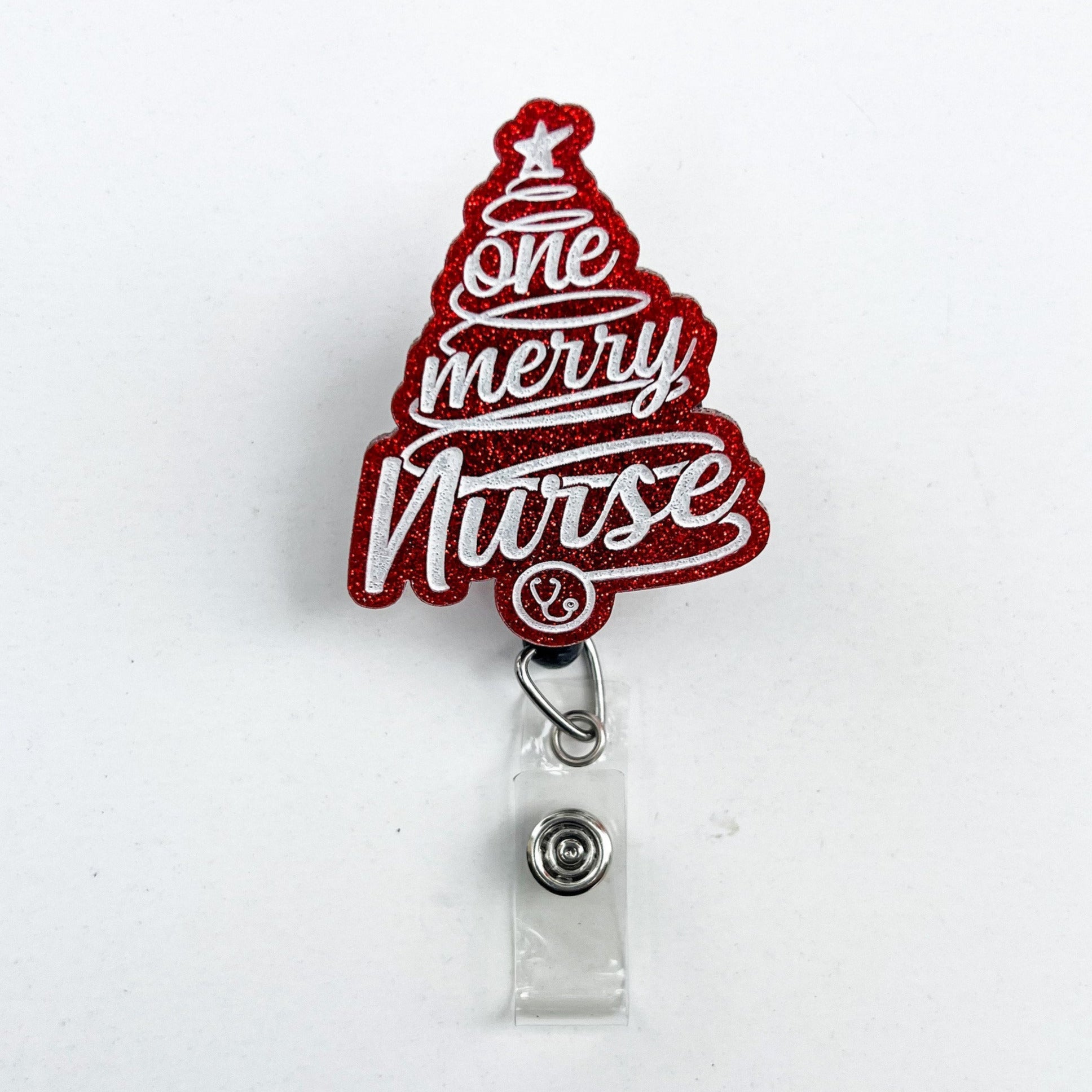 Glitter Badge Reel Topper: One Merry Nurse
