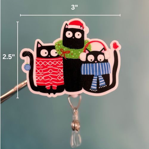 Badge Reel Topper: Christmas Cats