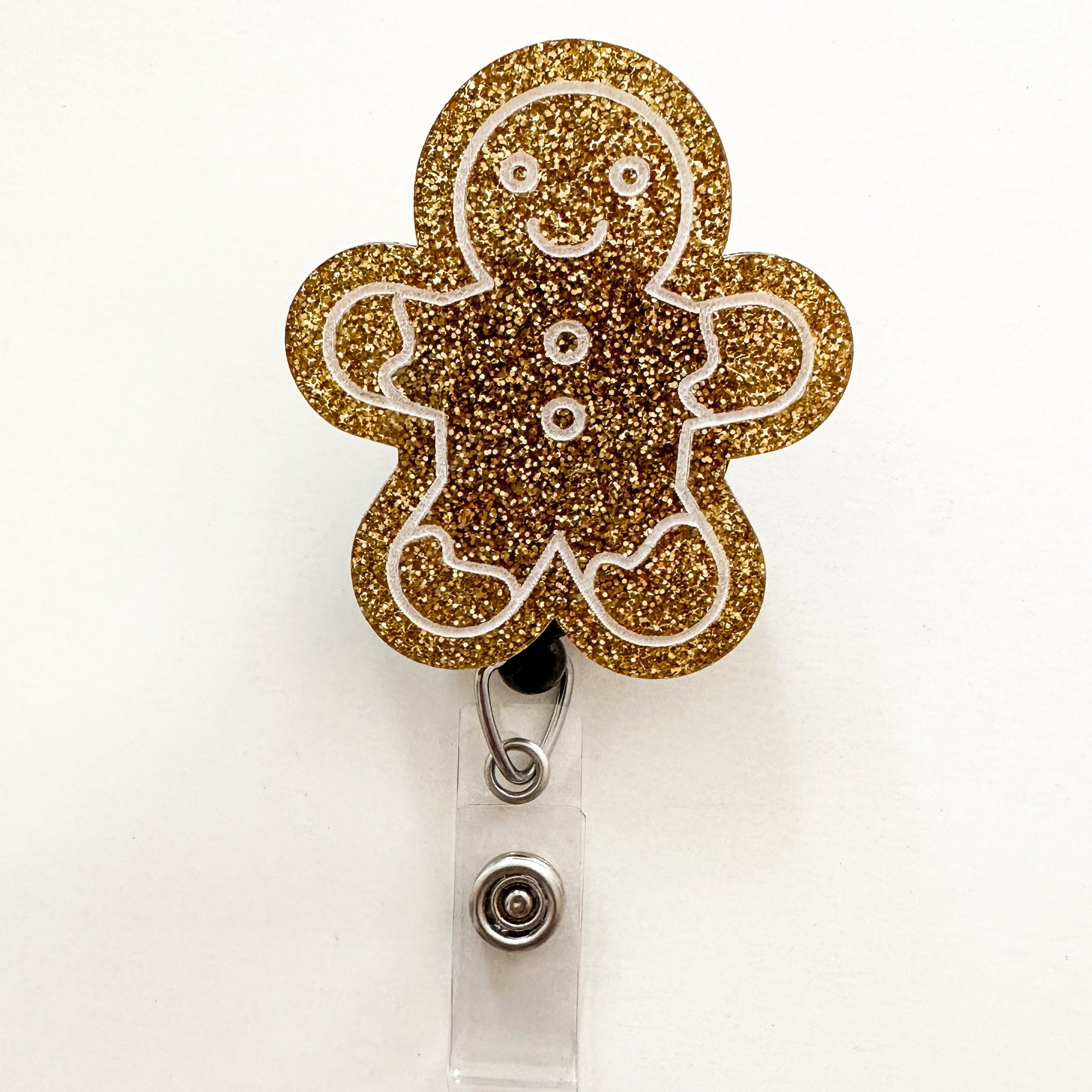 Glitter Badge Reel Topper: Gingerbread