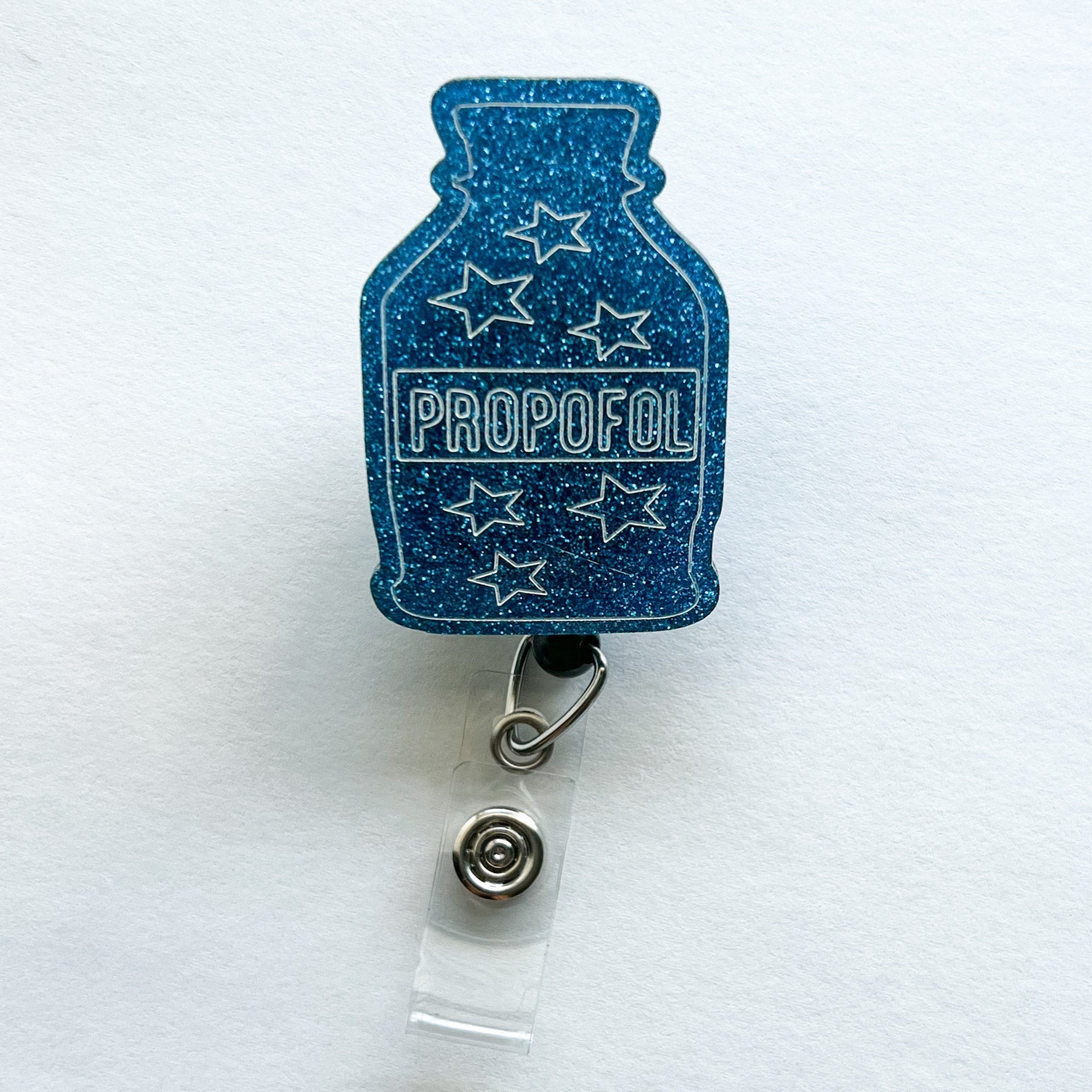 Glitter Badge Reel Topper: Propofol