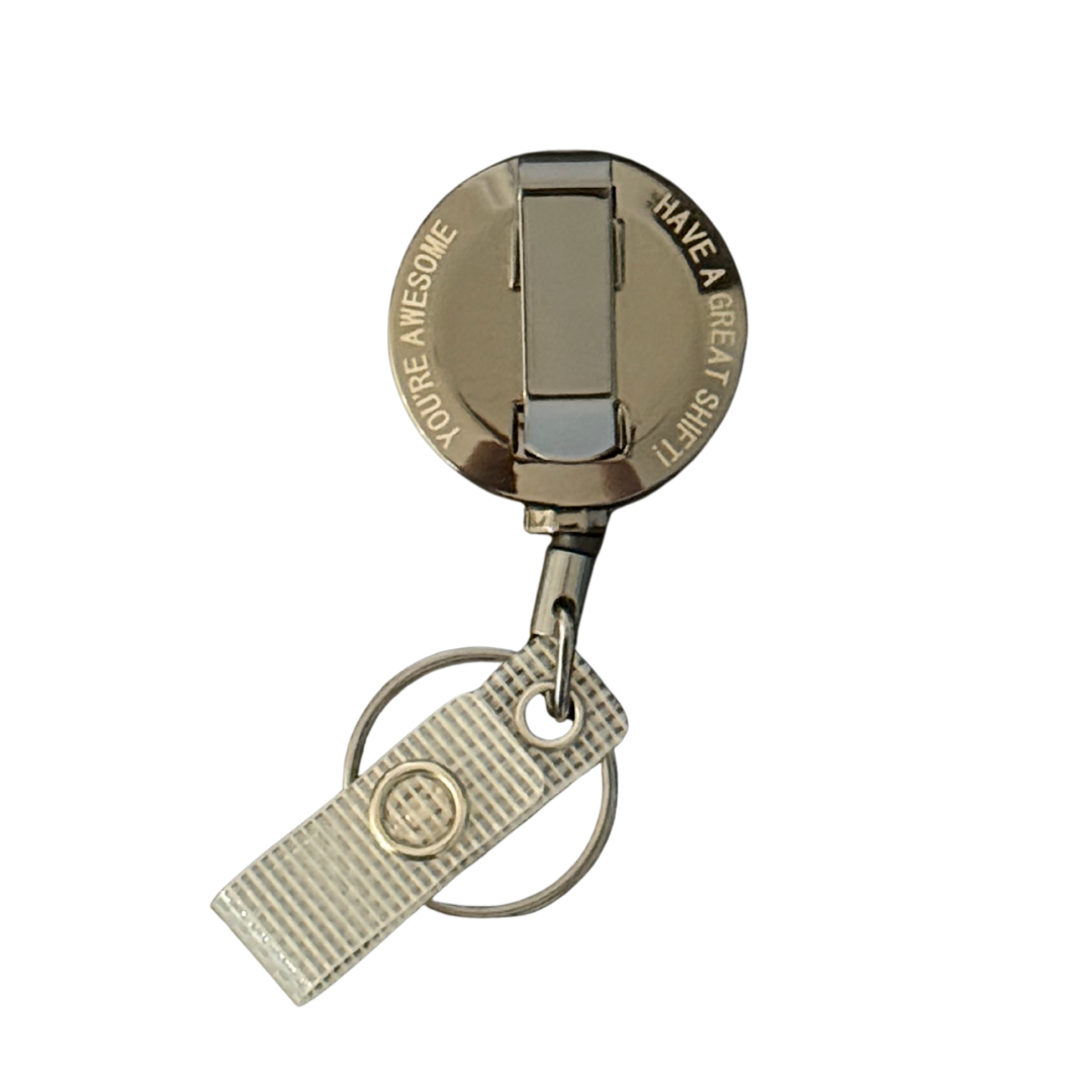 Heavy Duty Badge Reel - Silver Gray