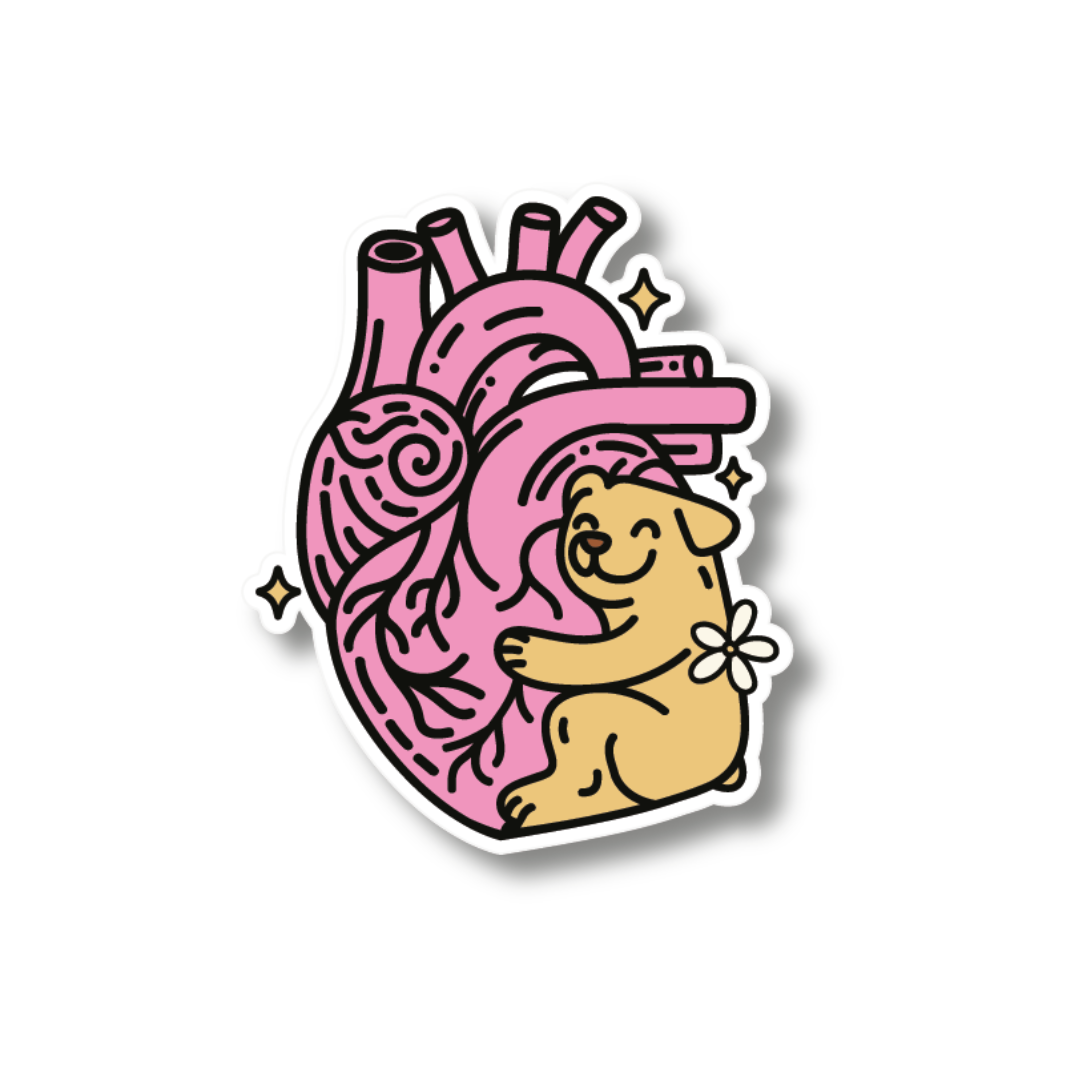Acrylic Badge Topper: Cardiac Pup