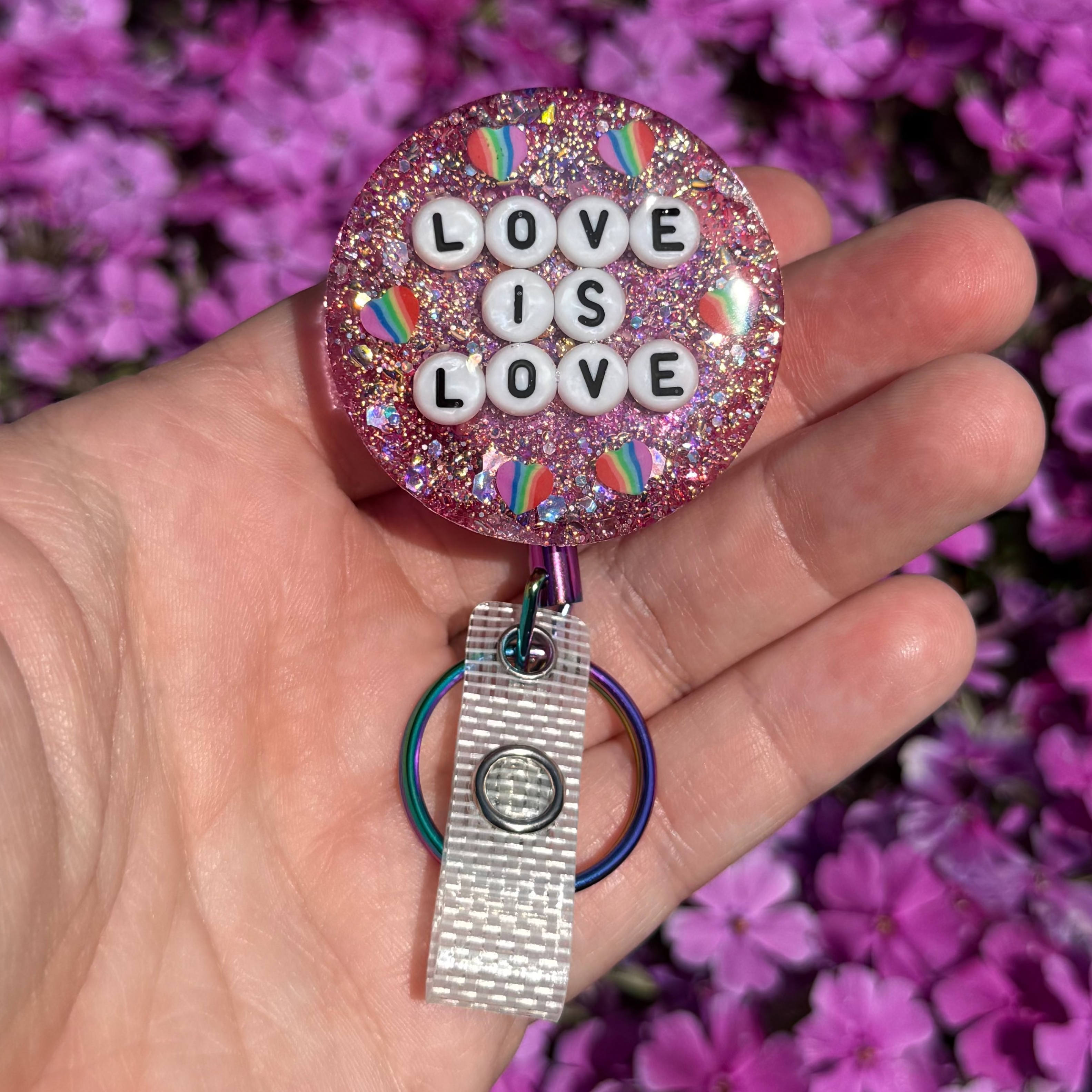Glitter Badge Topper: Love is Love (topper only)