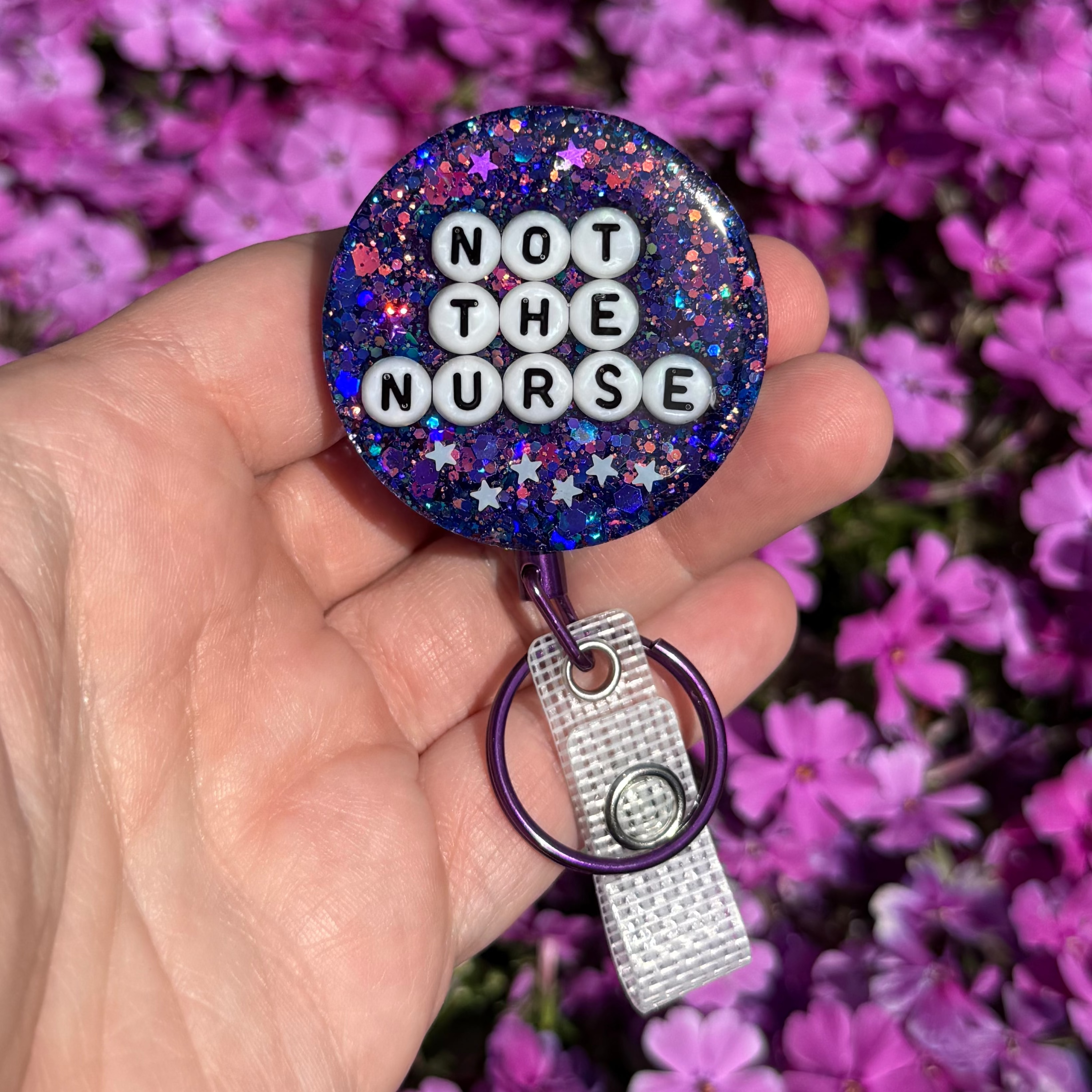 Glitter Badge Topper: Not the nurse (topper only)