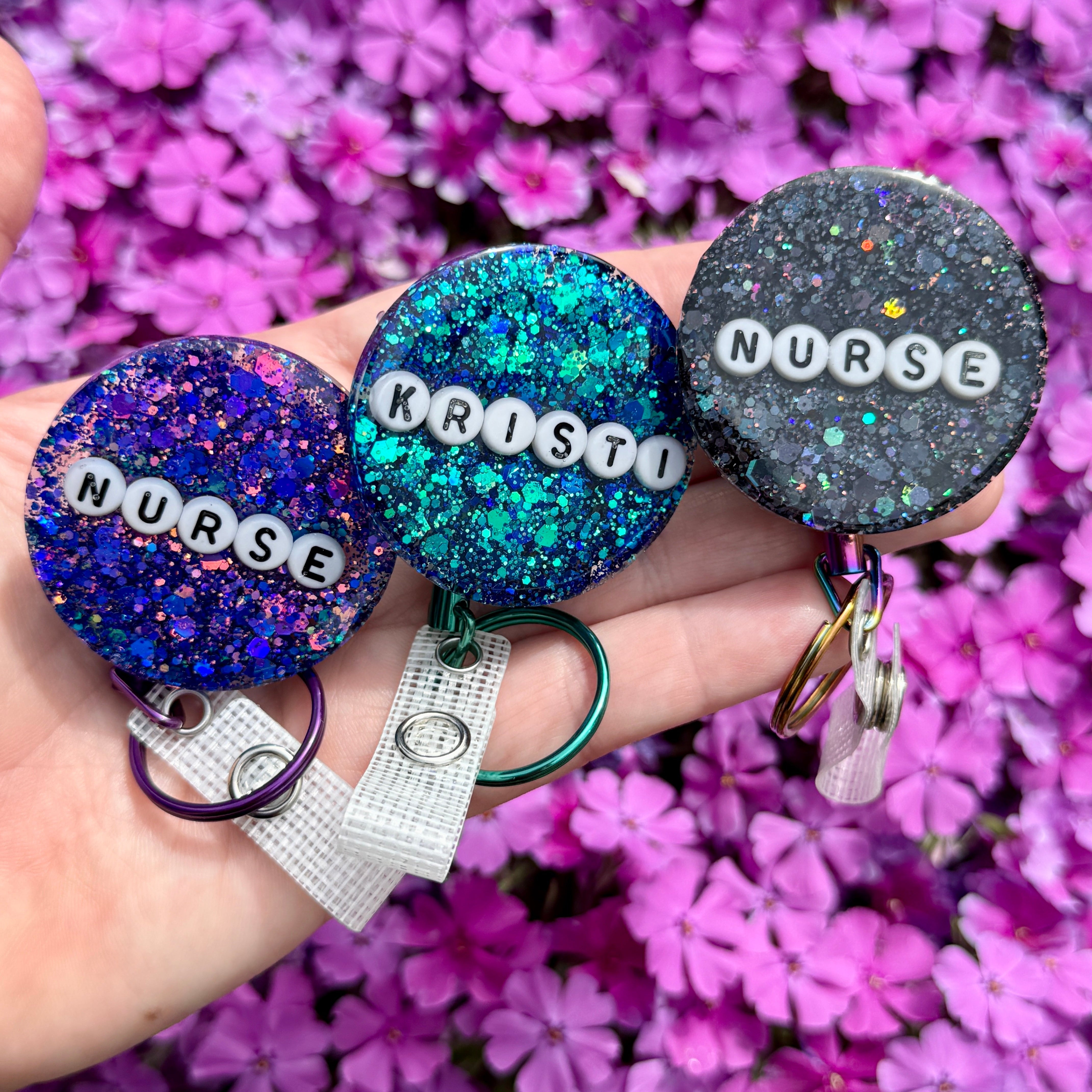 Glitter Badge Topper: Custom - Single Line