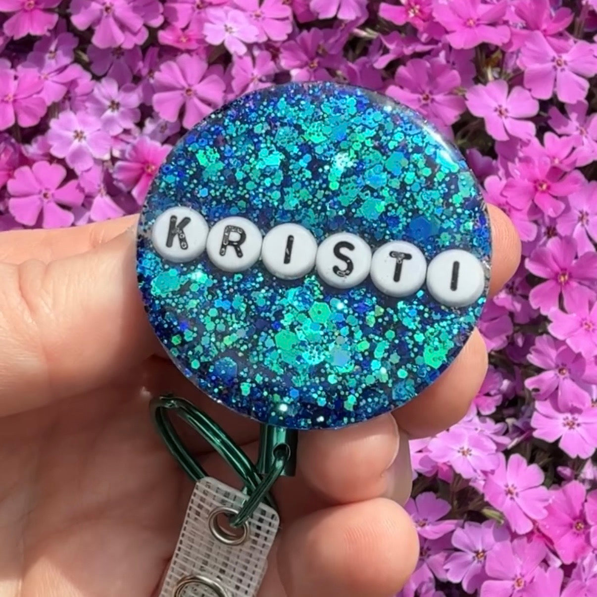 Glitter Badge Topper: Custom - Single Line