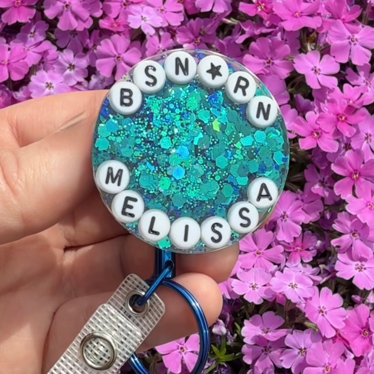 Glitter Badge Topper: Custom - Two Lines