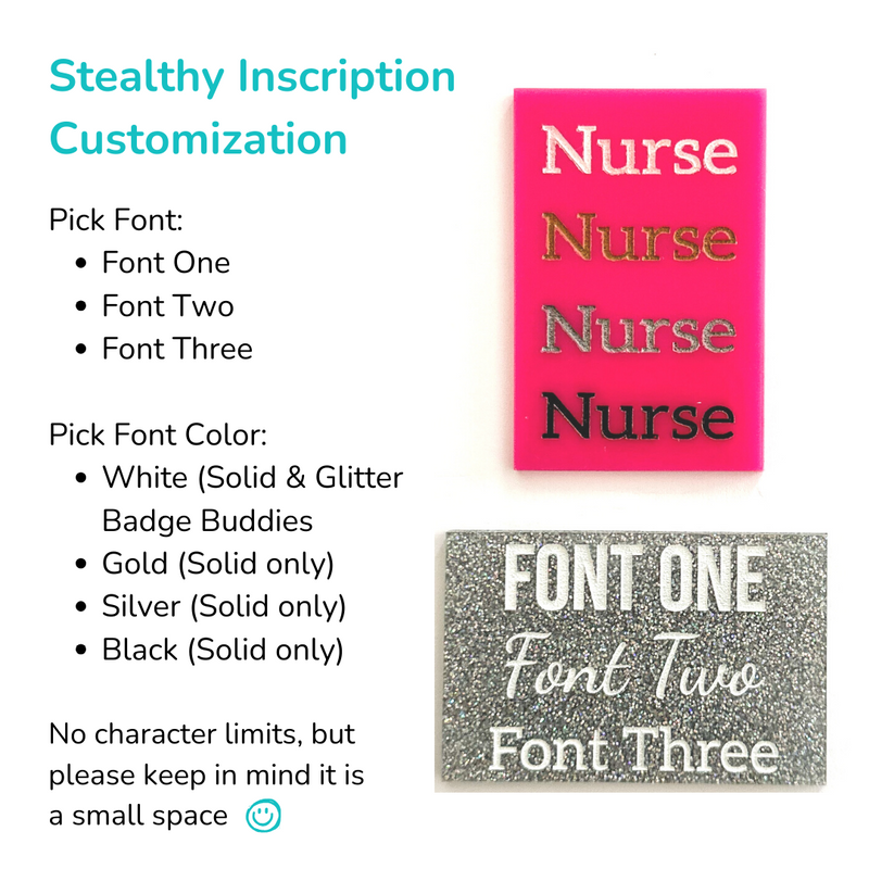 Badge Buddy + Stealthy Inscription - Custom Options Available!