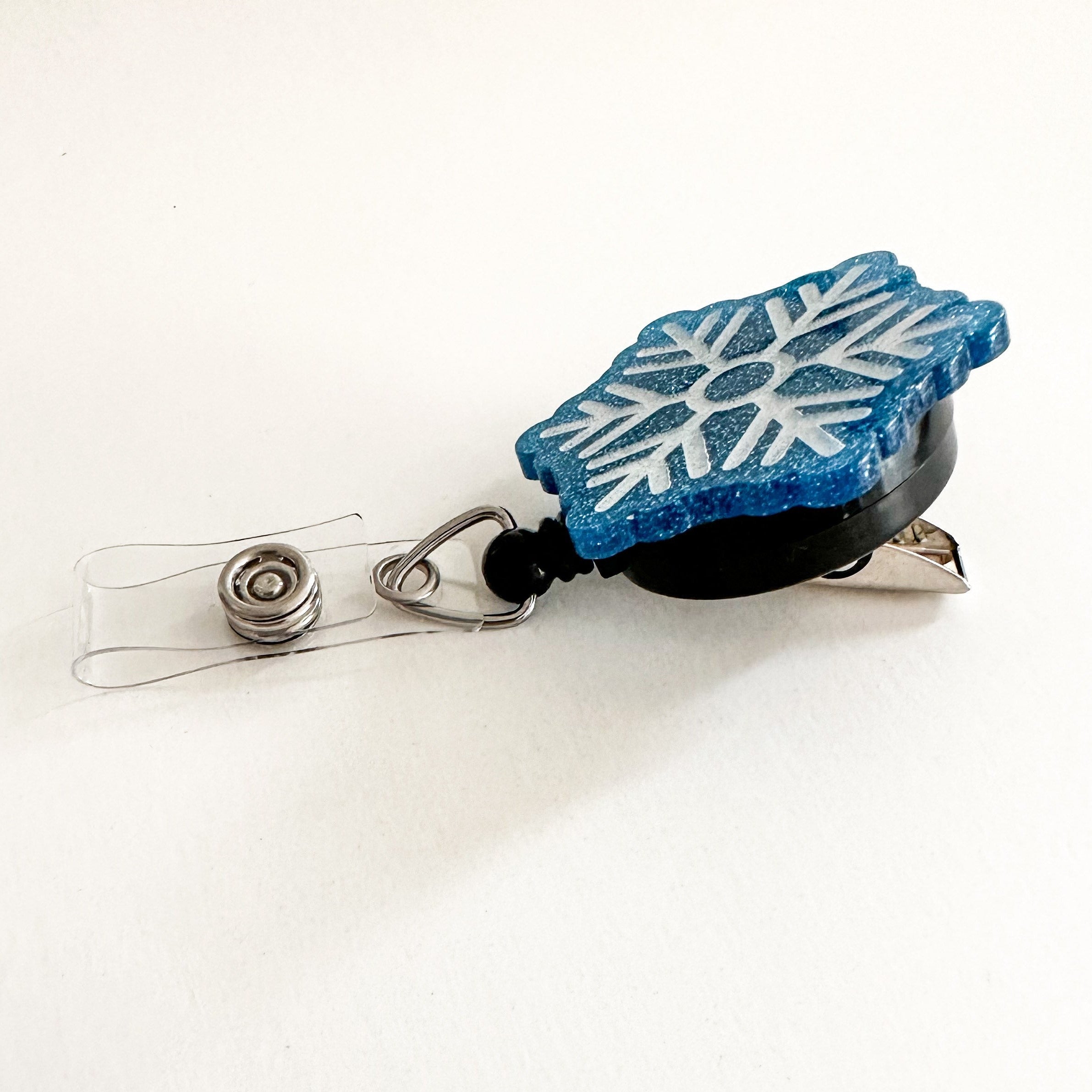 Glitter Badge Reel Topper: Snowflake