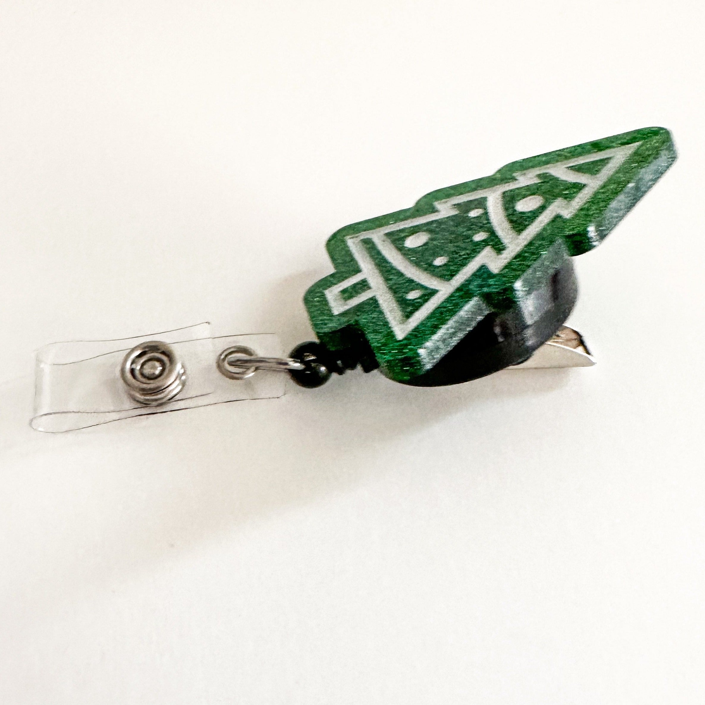 Glitter Badge Reel Topper: Christmas Tree