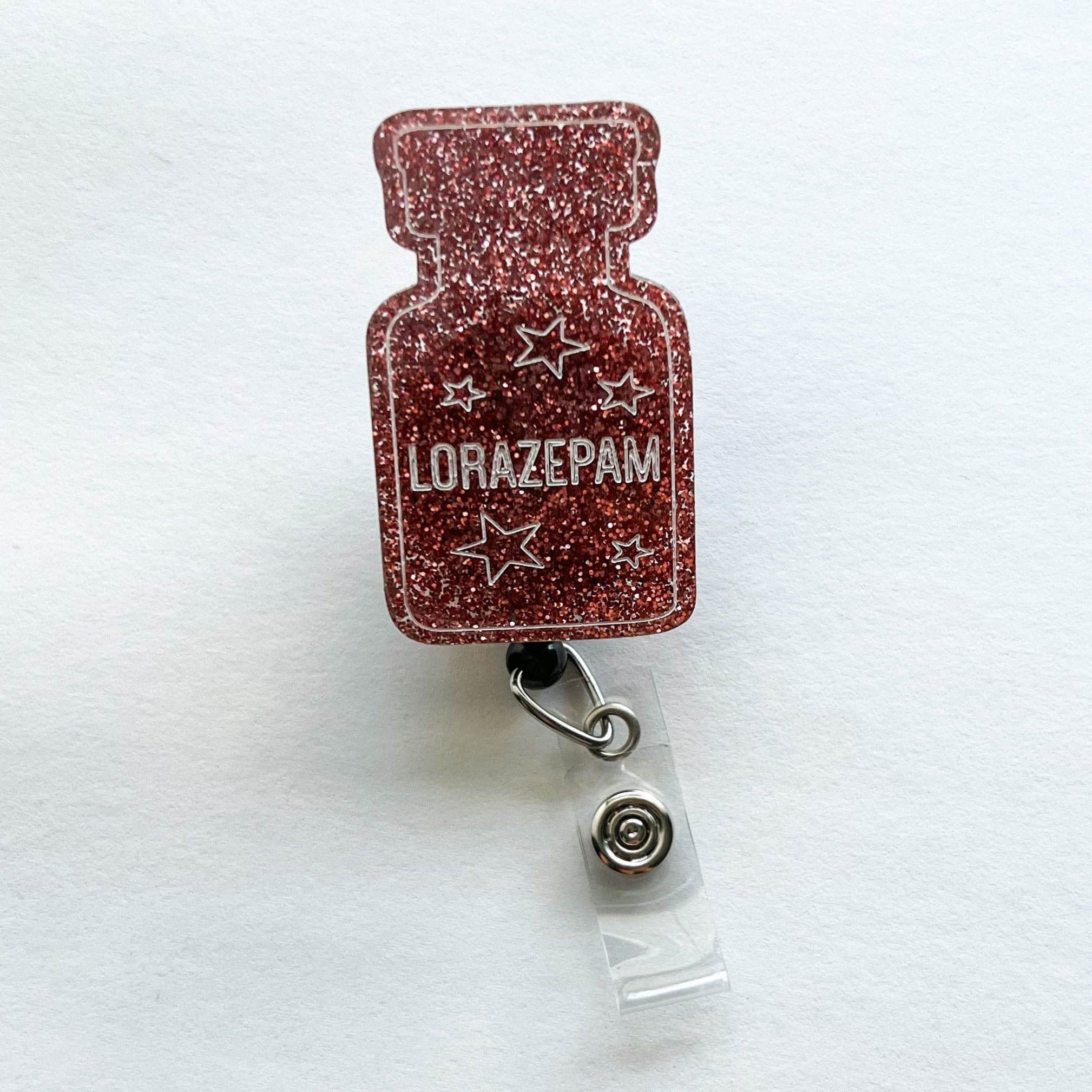 Glitter Badge Reel Topper: Lorazepam