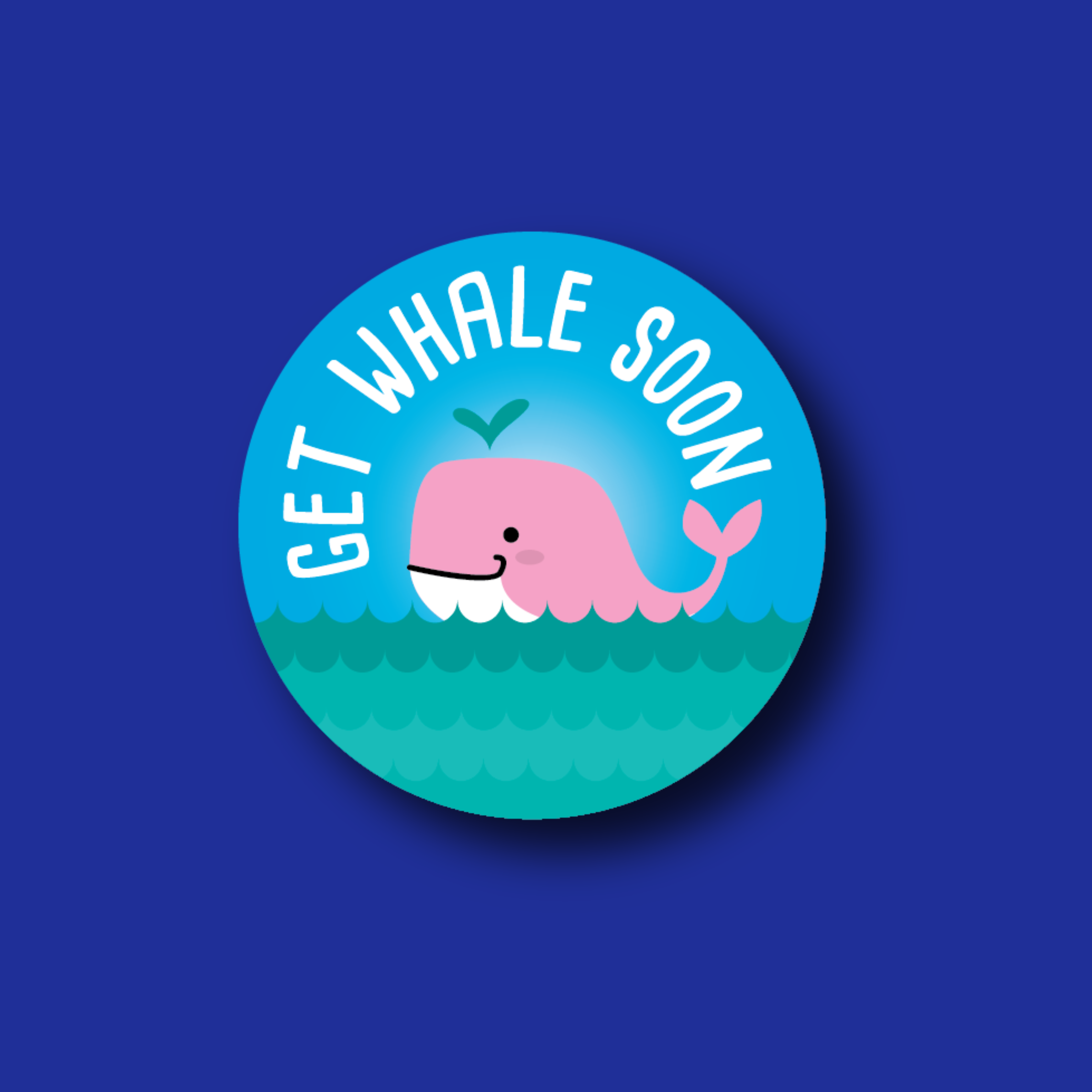 Acrylic Badge Topper: Get Whale Soon