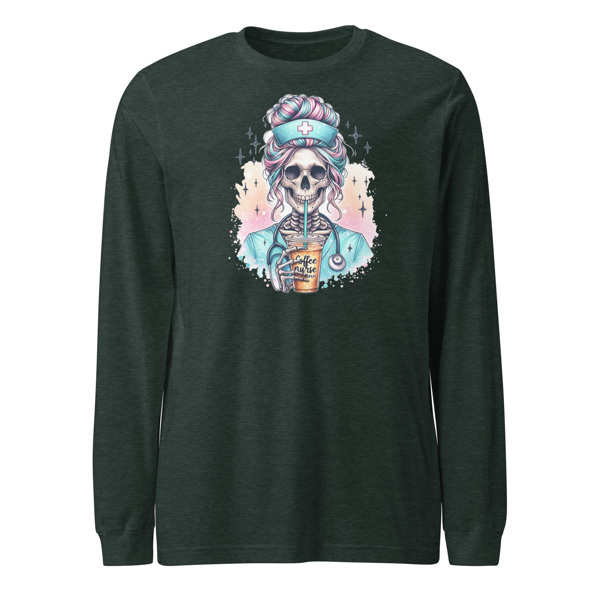 Nurse Halloween Skeleton - Long Sleeve