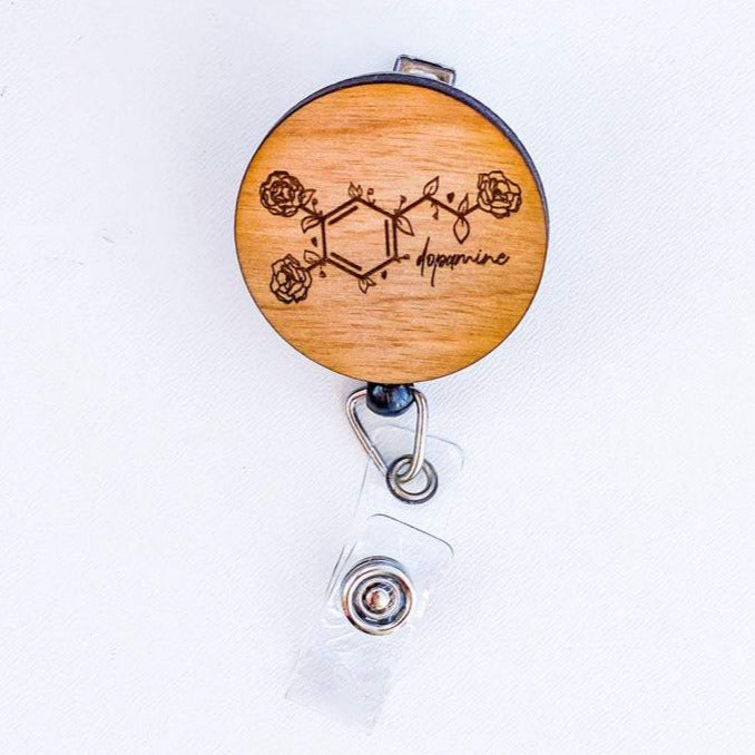 Wooden Badge Reel: Dopamine