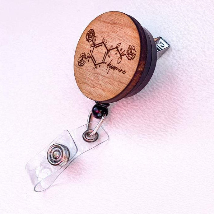 Wooden Badge Reel: Dopamine