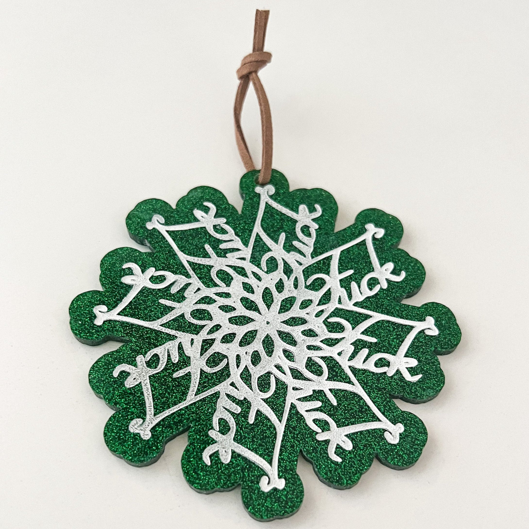 Ornament: Fuckflake - Glitter Acrylic Engraved