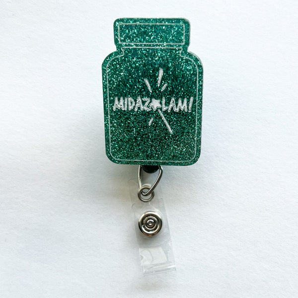 Glitter Badge Reel: Midazolam