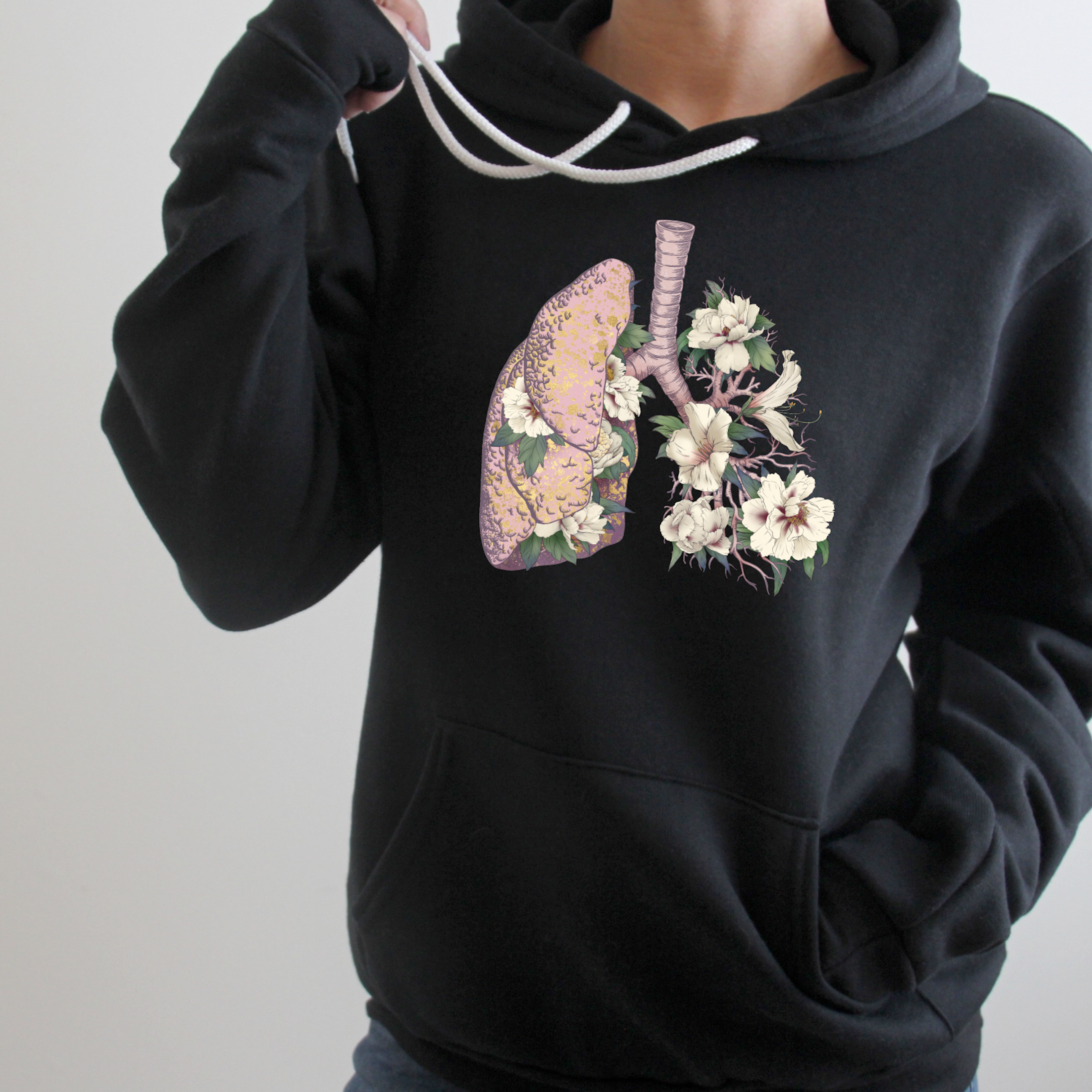 Hoodie: Floral Lungs