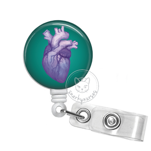 Hospice - Heart with Wings - Medical Symbol - Purple - Button Badge Reel -  BR0480