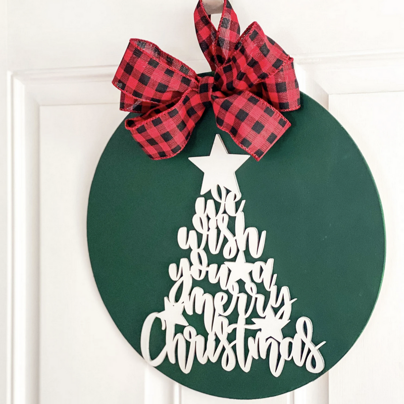 Door Hanger Sign: We Wish You A Merry Christmas