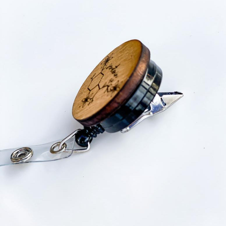 Wooden Badge Reel: Serotonin
