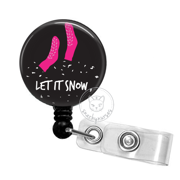 1pc Glittery Wheelchair Let's Roll Retractable Badge Reel,Funny
