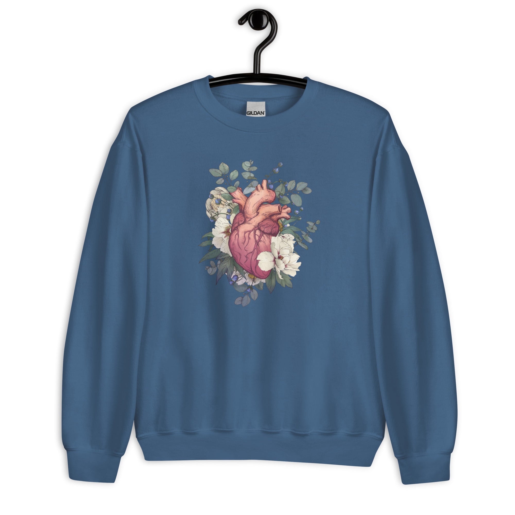 Sweatshirt: Floral Anatomical Heart
