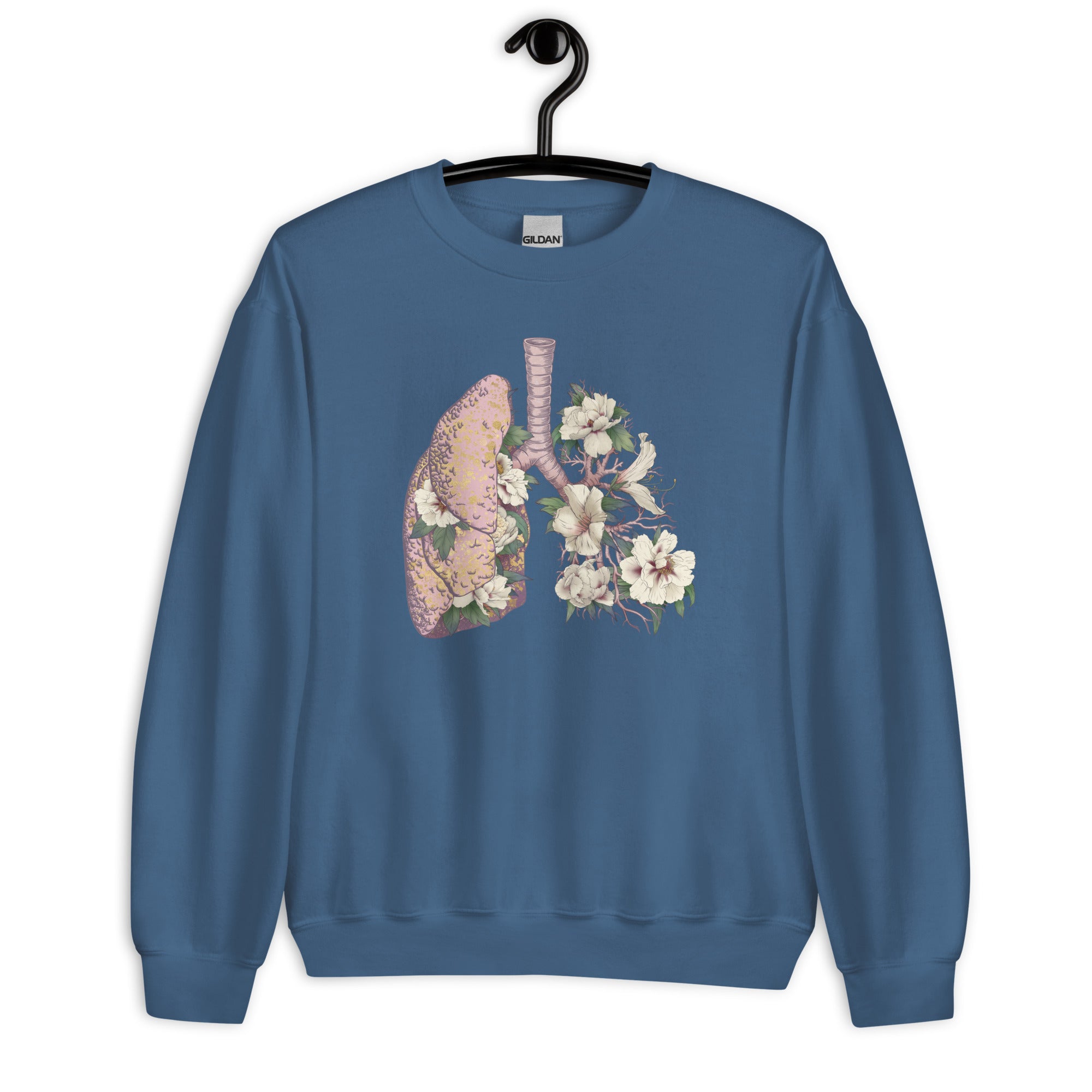 Sweatshirt: Floral Anatomical Lungs