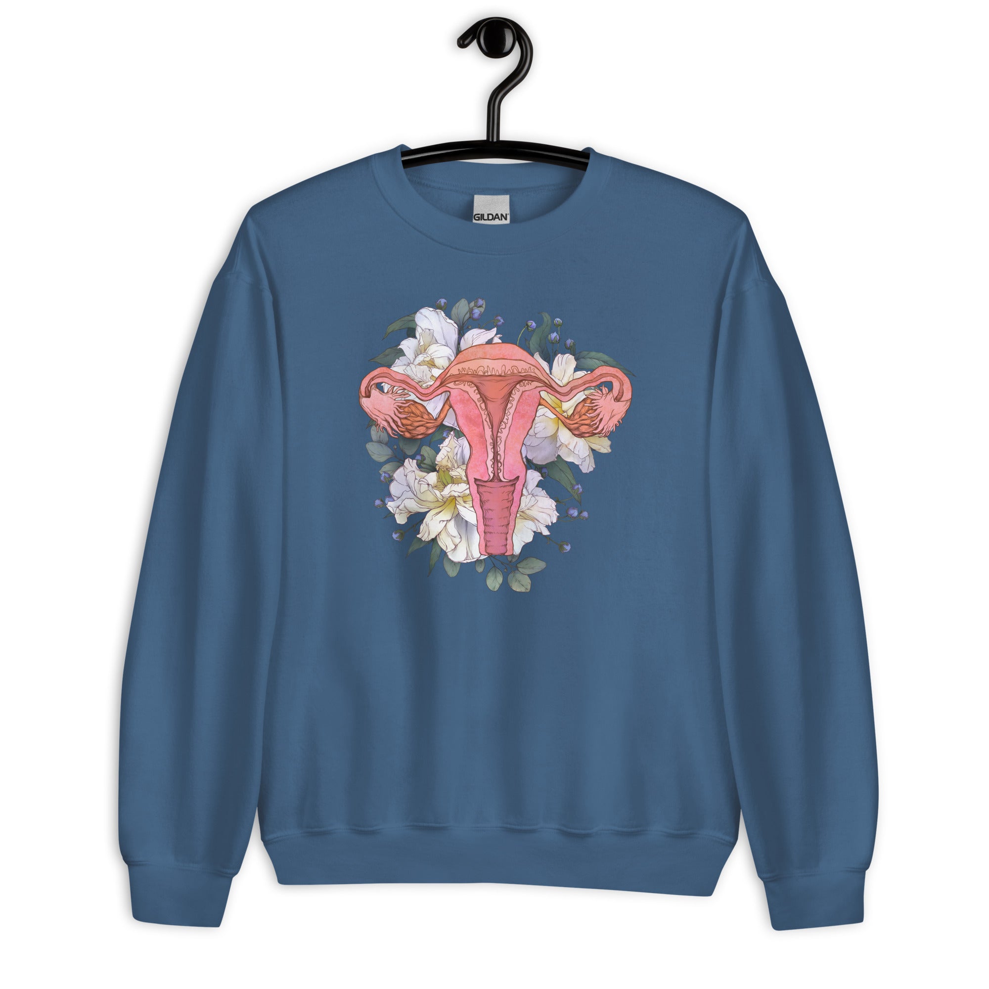 Sweatshirt: Floral Anatomical Uterus