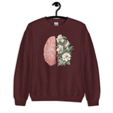 Sweatshirt: Floral Anatomical Brain