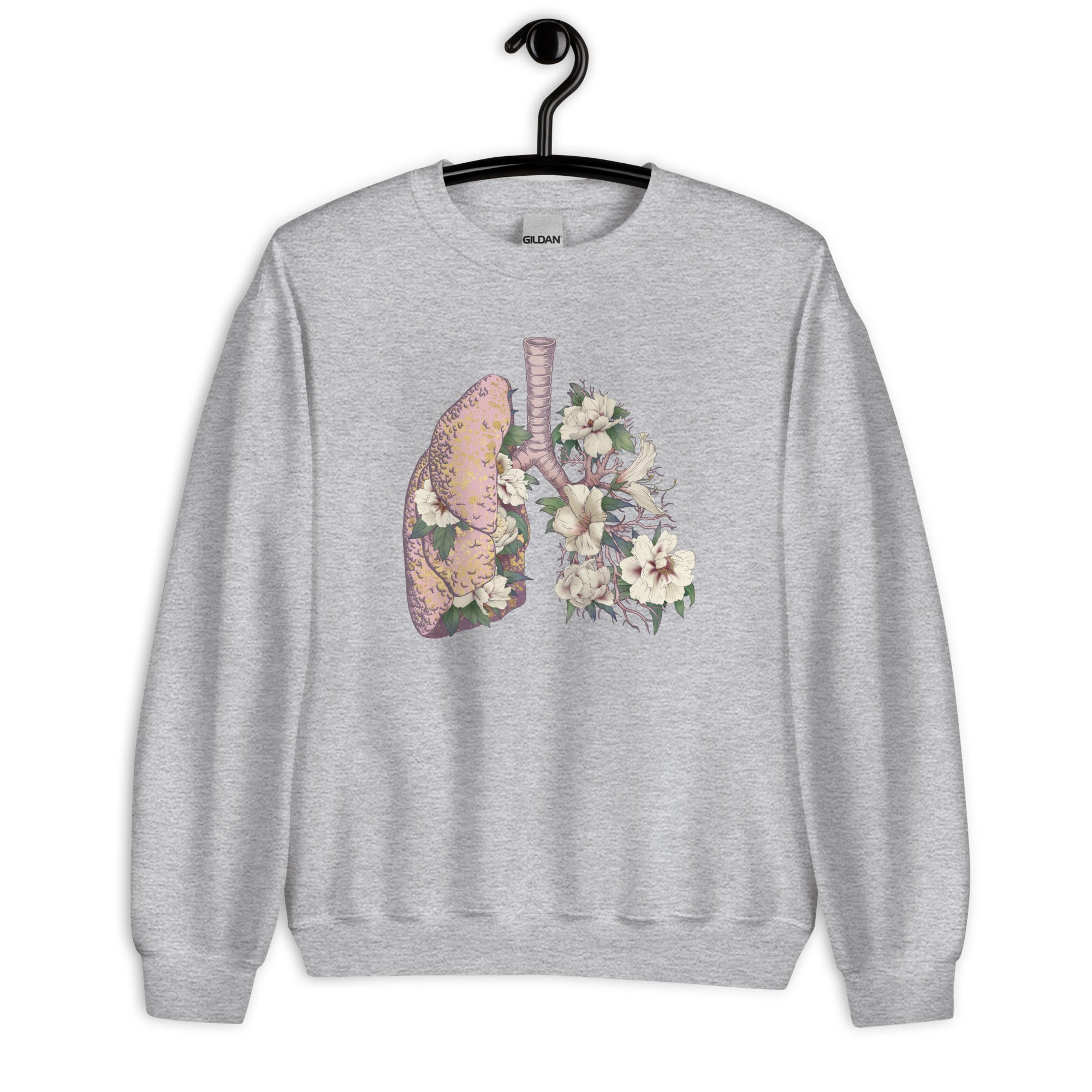 Sweatshirt: Floral Anatomical Lungs