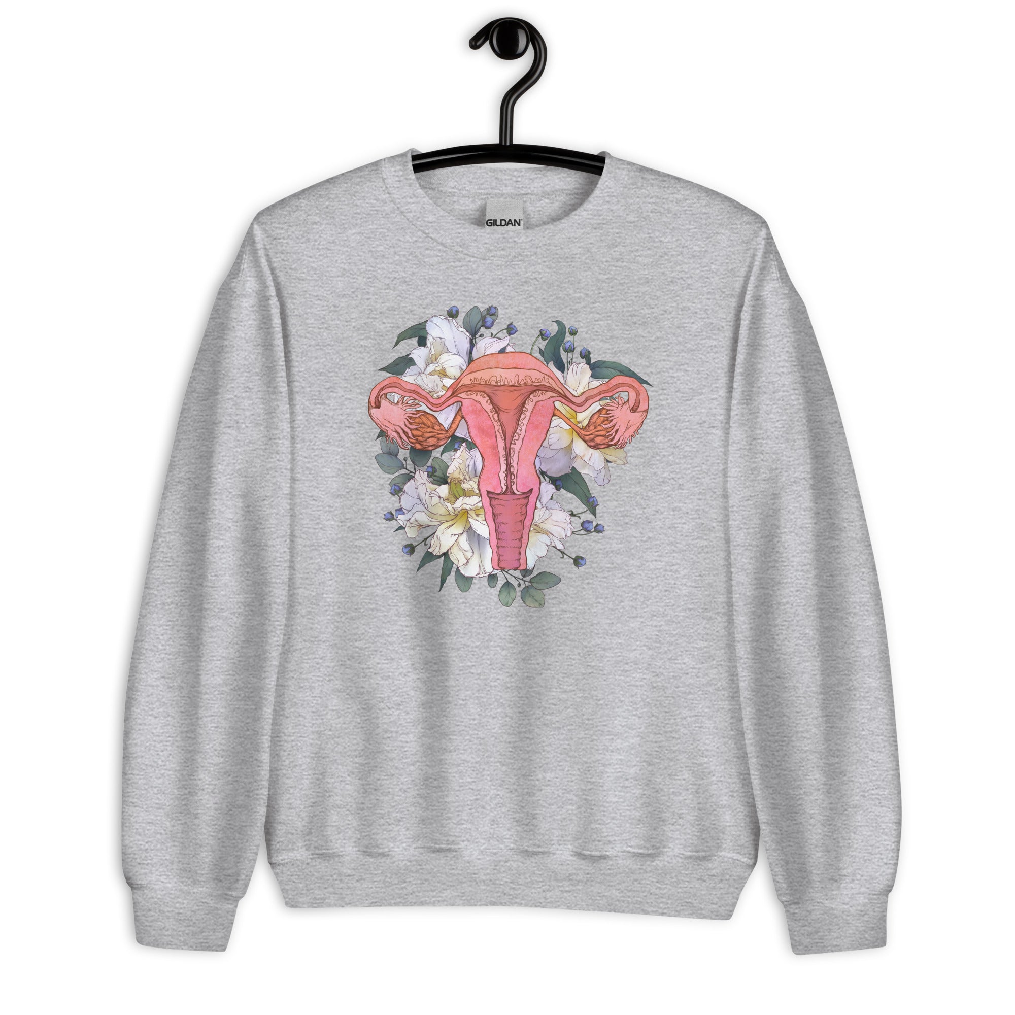 Sweatshirt: Floral Anatomical Uterus
