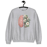 Sweatshirt: Floral Anatomical Brain