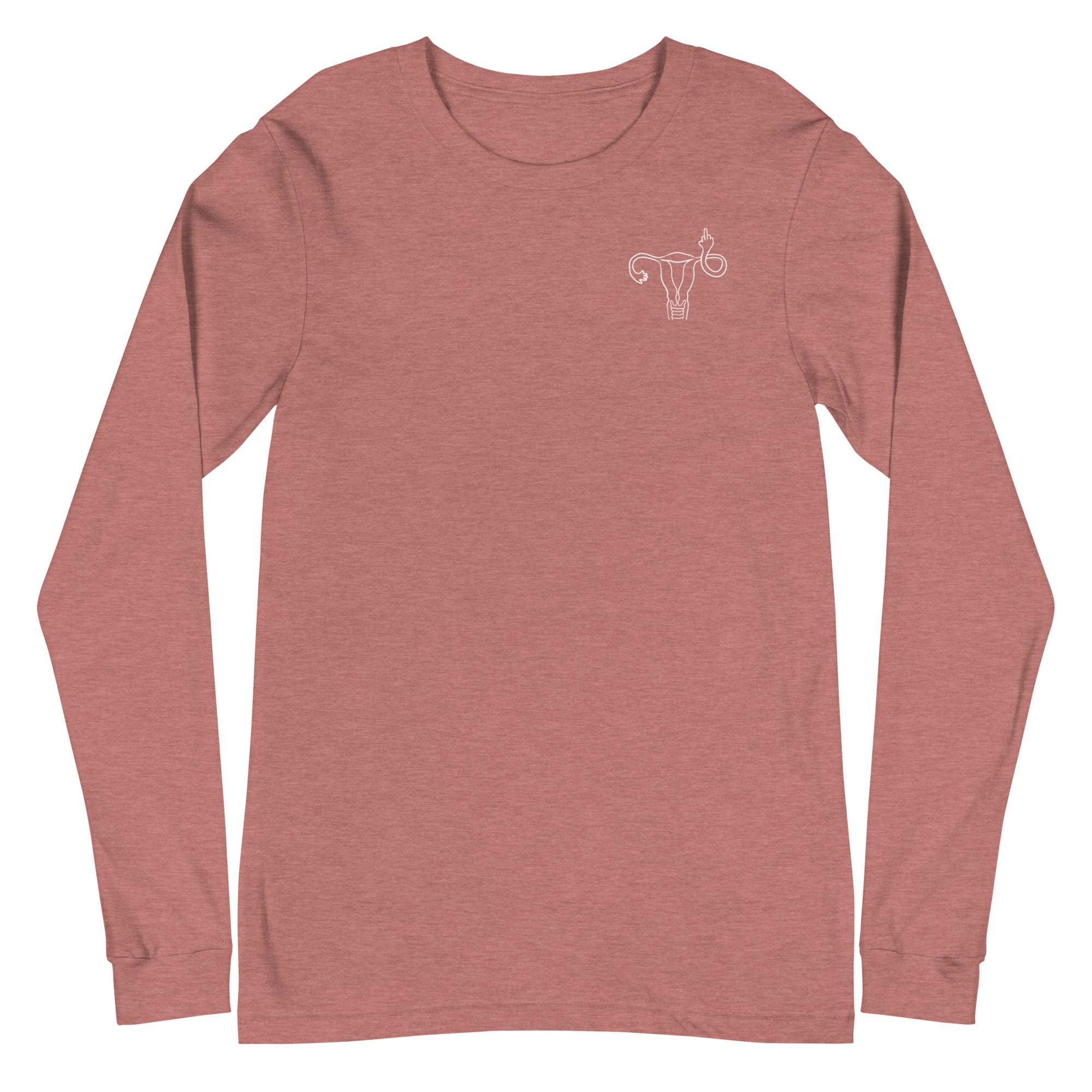 Middle Finger Uterus - Left Chest - Long Sleeve