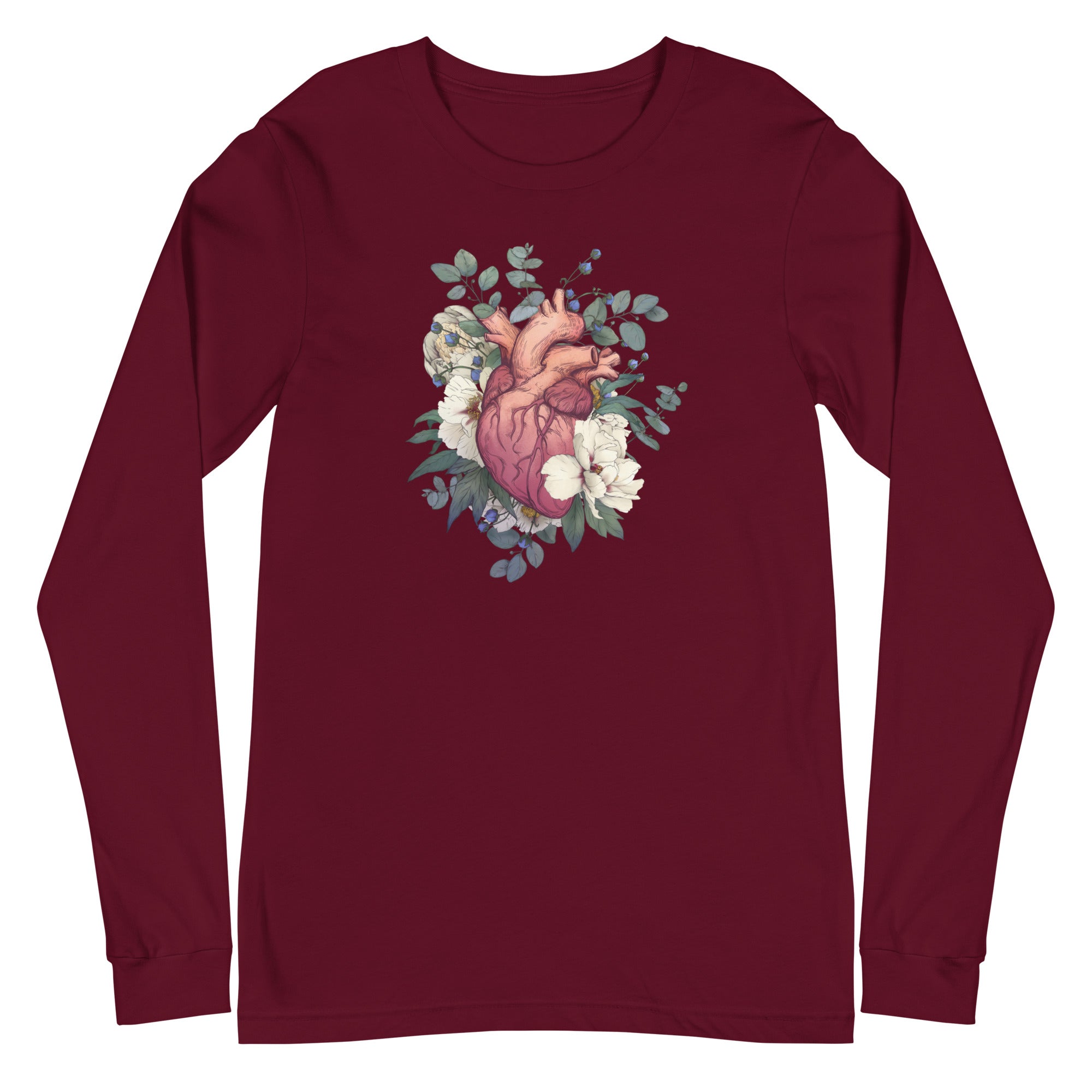 Floral Anatomical Heart - Long Sleeve